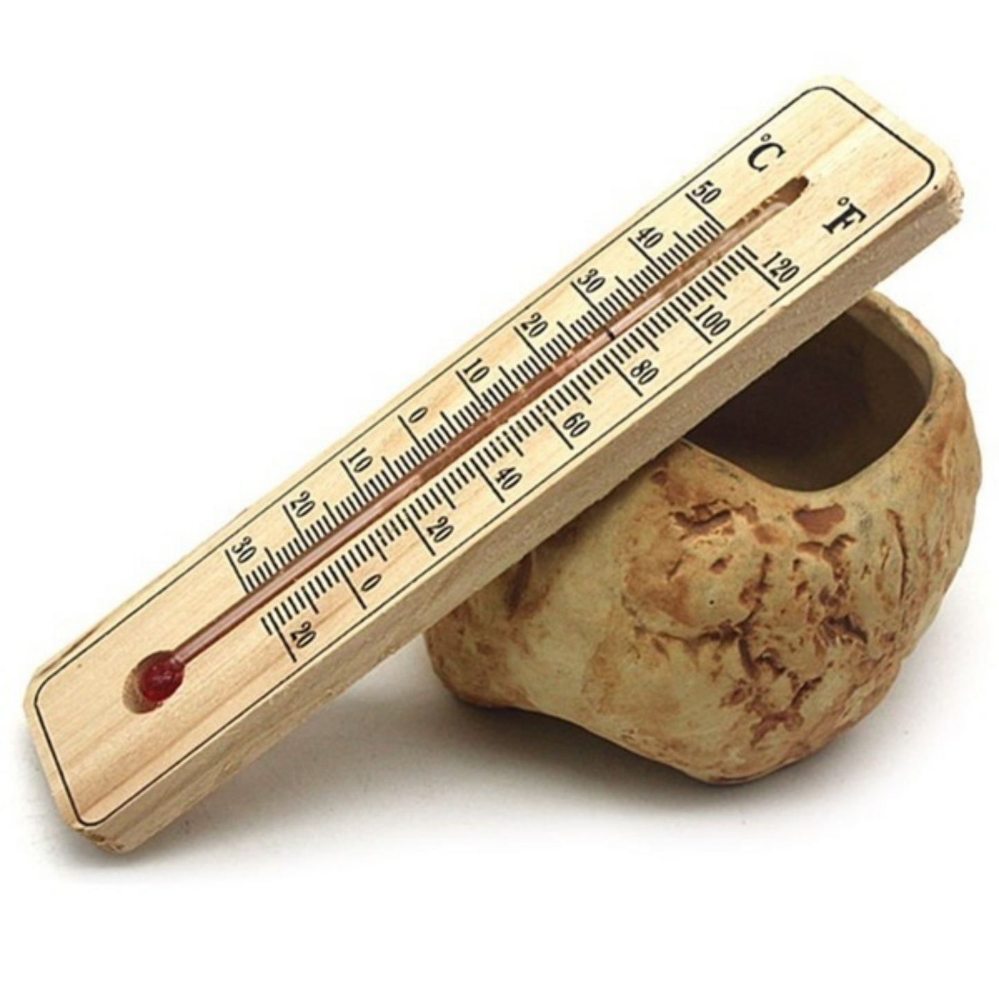 WOODEN THERMOMETER Indoor Outdoor Glass Wall Hanging Room Sensor -  Natural-4