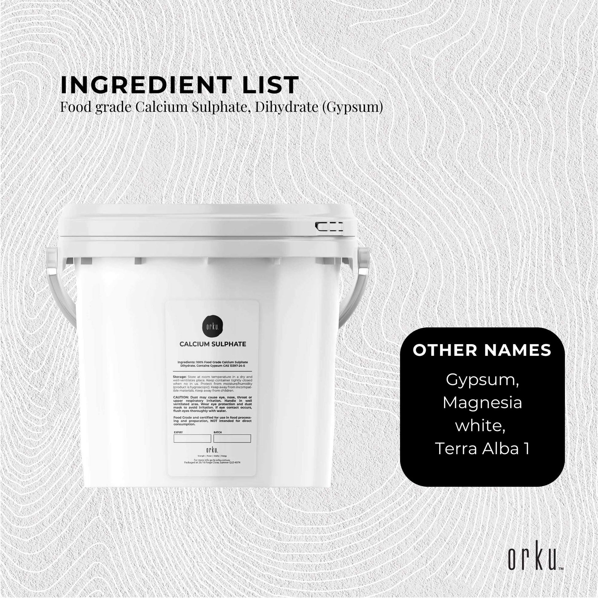 5Kg Calcium Sulphate Gypsum Powder Bucket-  Food Grade Hydrous Sulfate-2