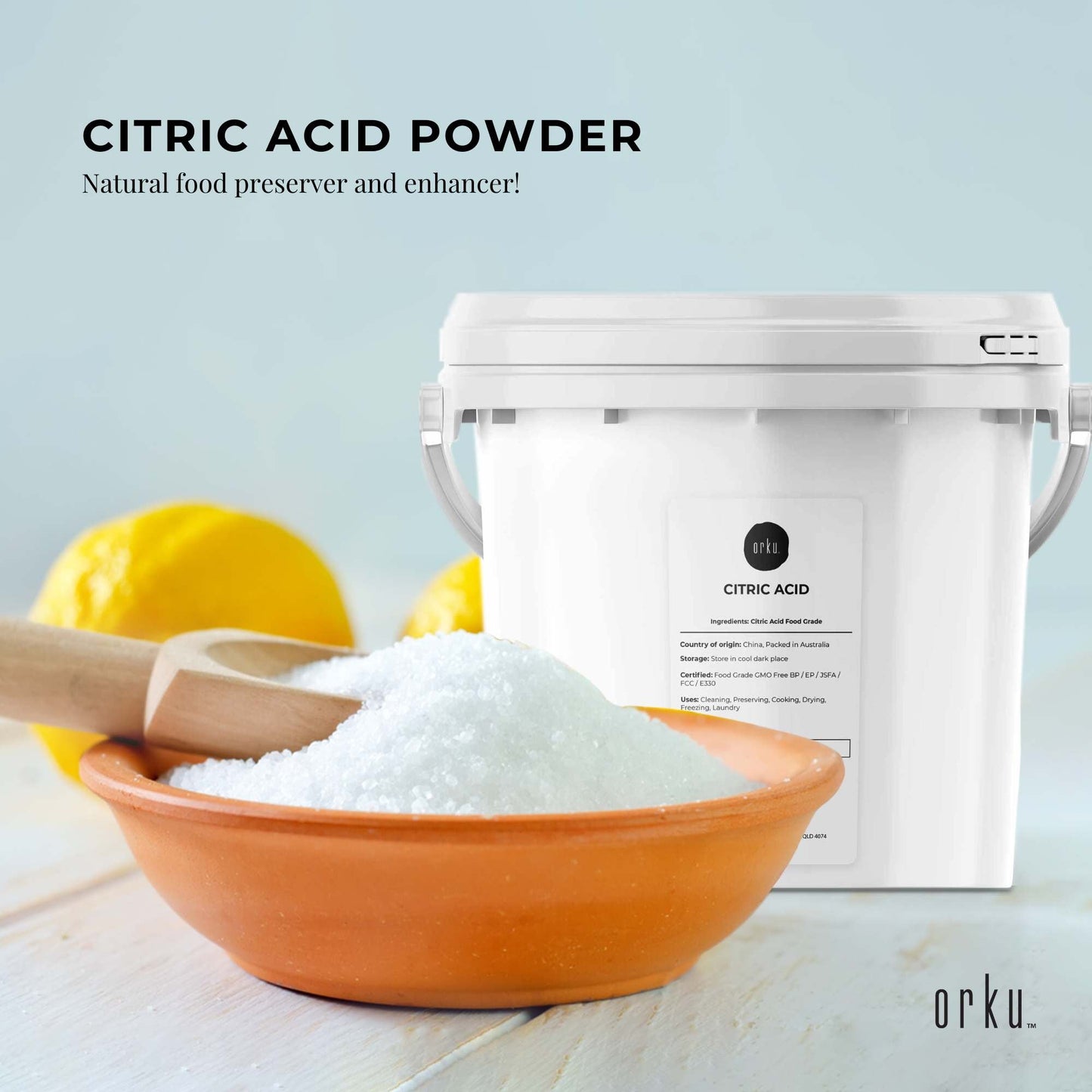 5Kg Citric Acid Powder Tub - Food Grade Anhydrous GMO Preservative Free c6h807-1