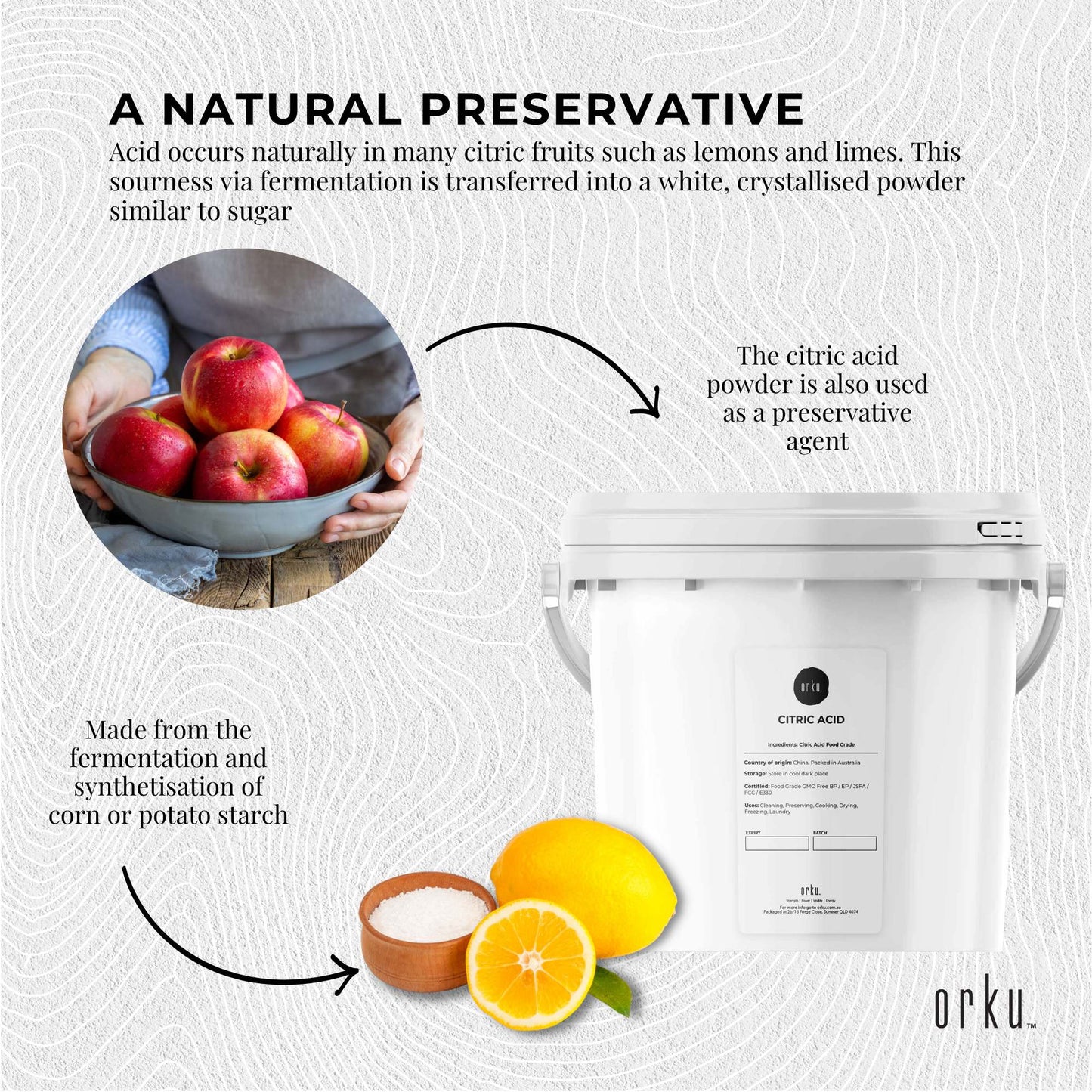 5Kg Citric Acid Powder Tub - Food Grade Anhydrous GMO Preservative Free c6h807-3