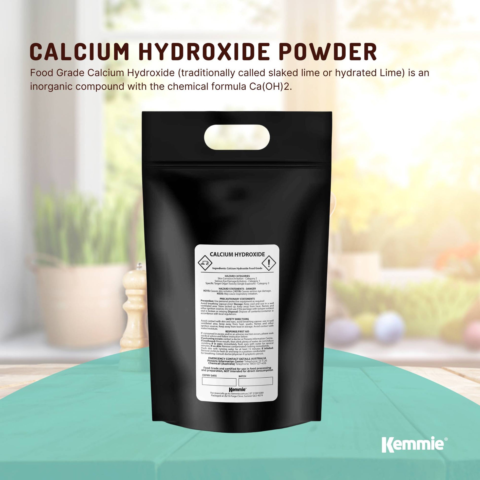 5Kg Food Grade Calcium Hydroxide Powder - FCC Hydrated Slaked Pickling Lime-1