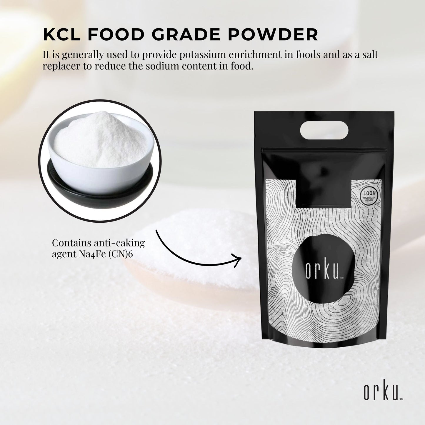 5Kg Potassium Chloride Powder - Pure E508 Food Grade Salt Substitute Replacer-3