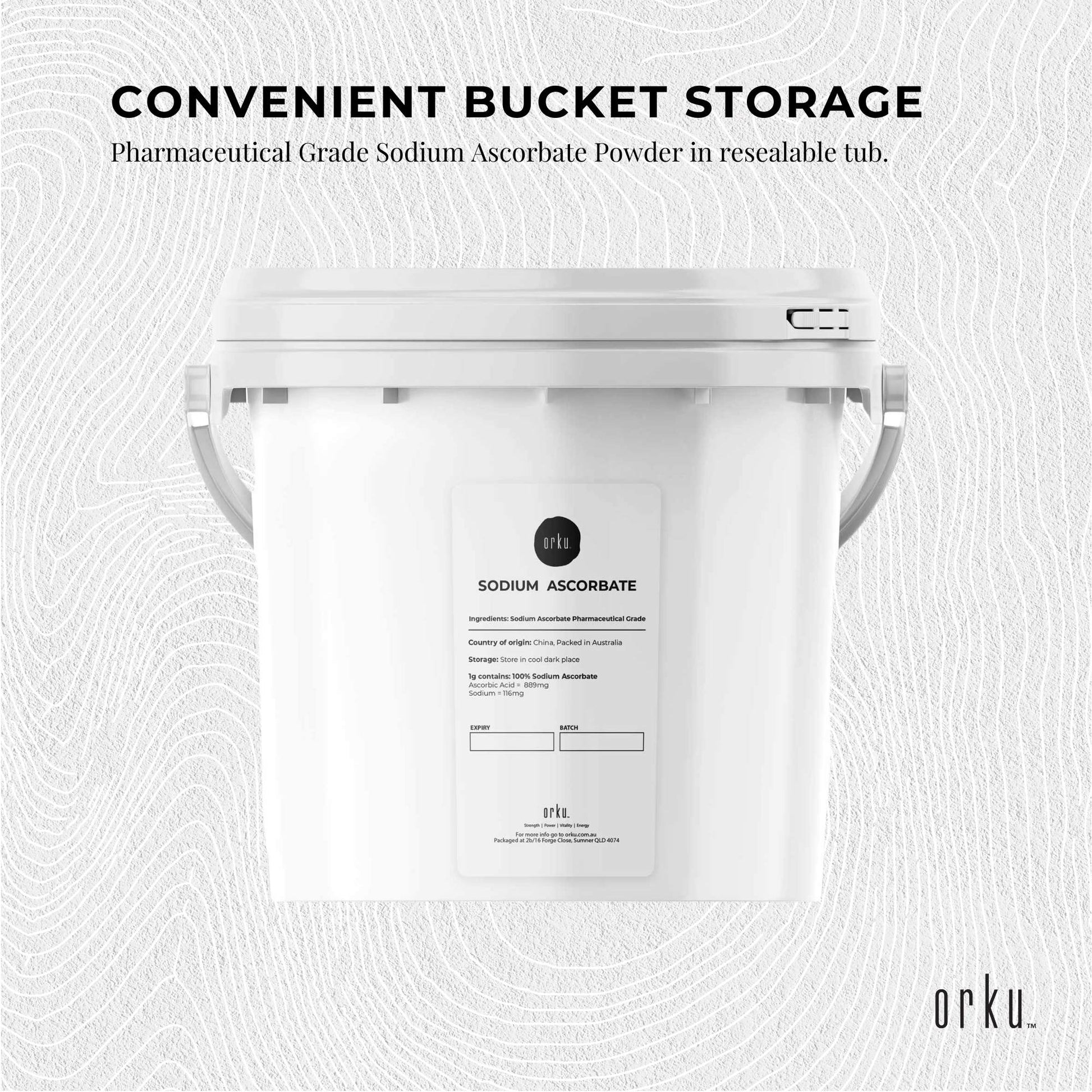 5Kg Sodium Ascorbate Powder Tub - Vitamin C Buffered Pharmaceutical Ascorbic Acid-2