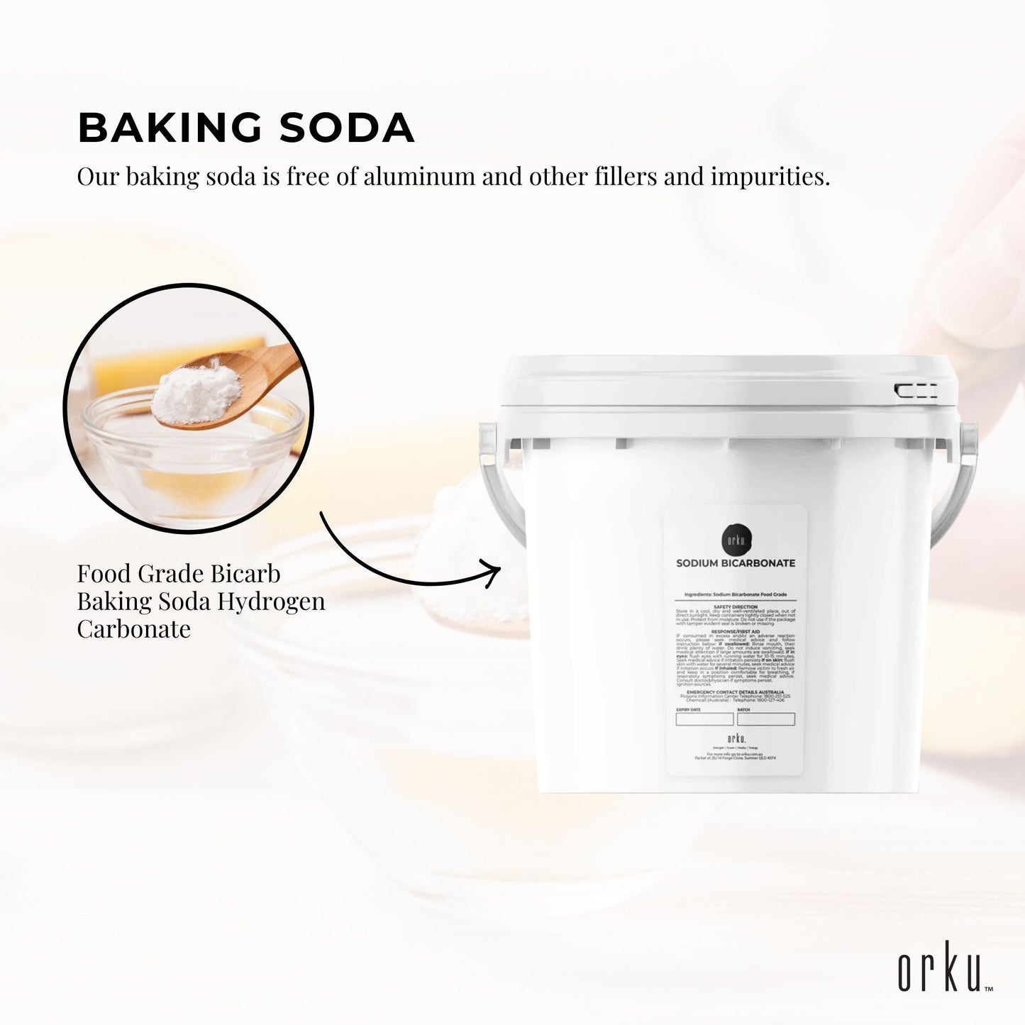 5Kg Sodium Bicarbonate Tub - Food Grade Bicarb Baking Soda Hydrogen Carbonate-3