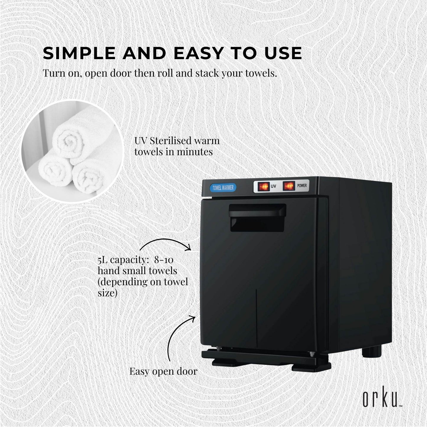 5L Black Electric Hand Towel Warmer Mini UV Steriliser Cabinet Hot Heater Sanitiser-4