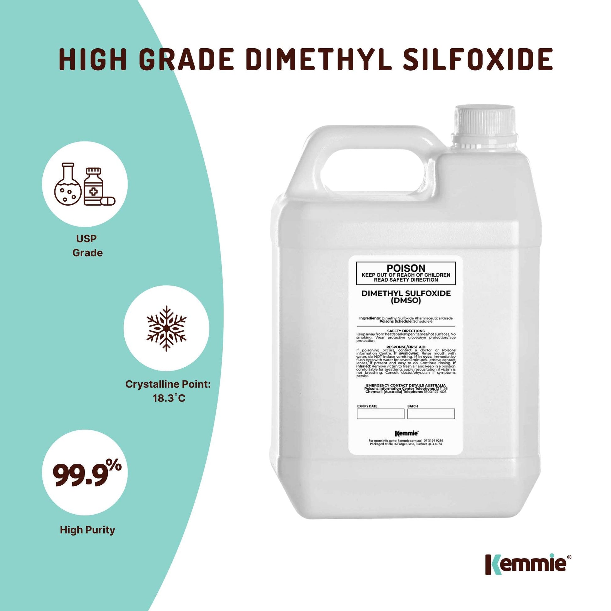 5L DMSO Liquid Dimethyl Sulfoxide 99.9% Pure Pharmaceutical Grade Solvent Bulk-2
