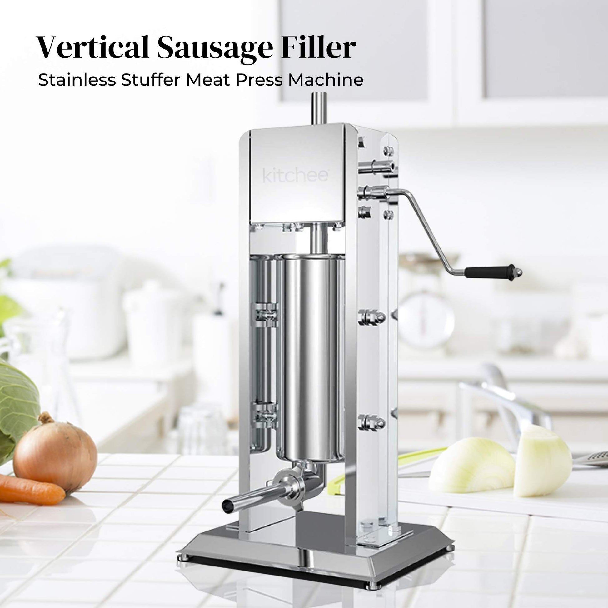 5L Manual Vertical Sausage Filler - Stainless Stuffer Meat Press Machine-1