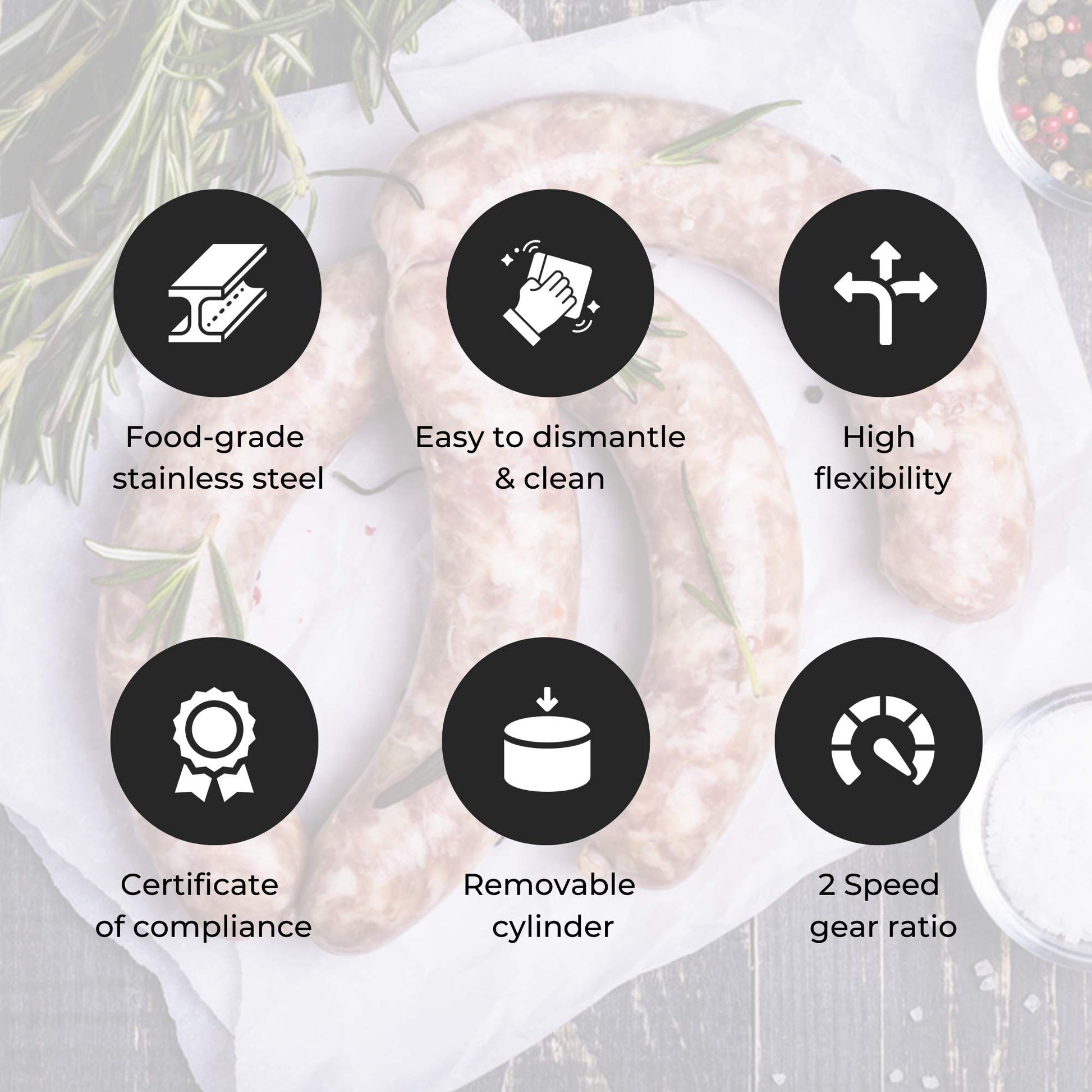 5L Manual Vertical Sausage Filler - Stainless Stuffer Meat Press Machine-3