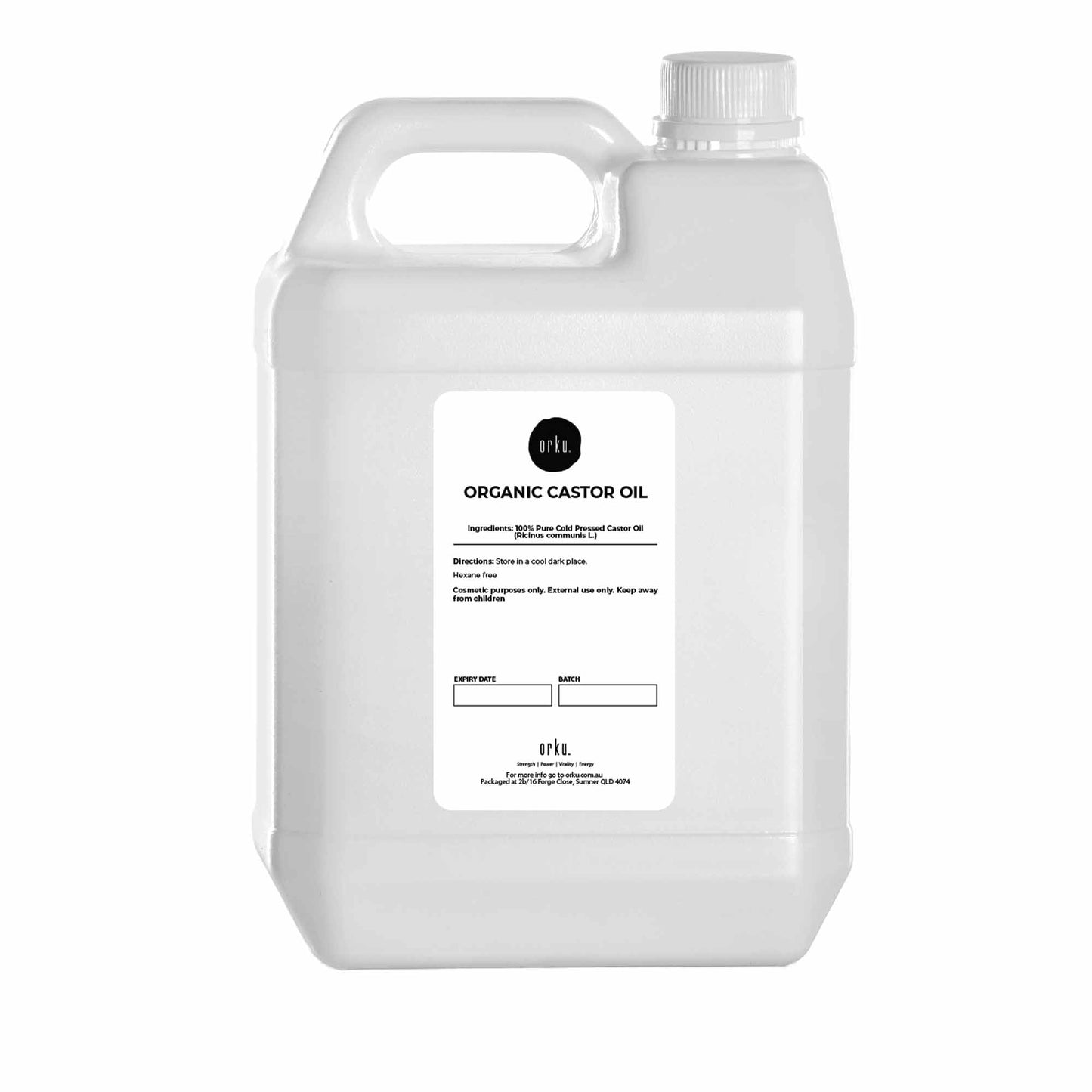 5L Organic Castor Oil - Hexane Free Cold Pressed Anti Oxidant Skin Hair Care-0