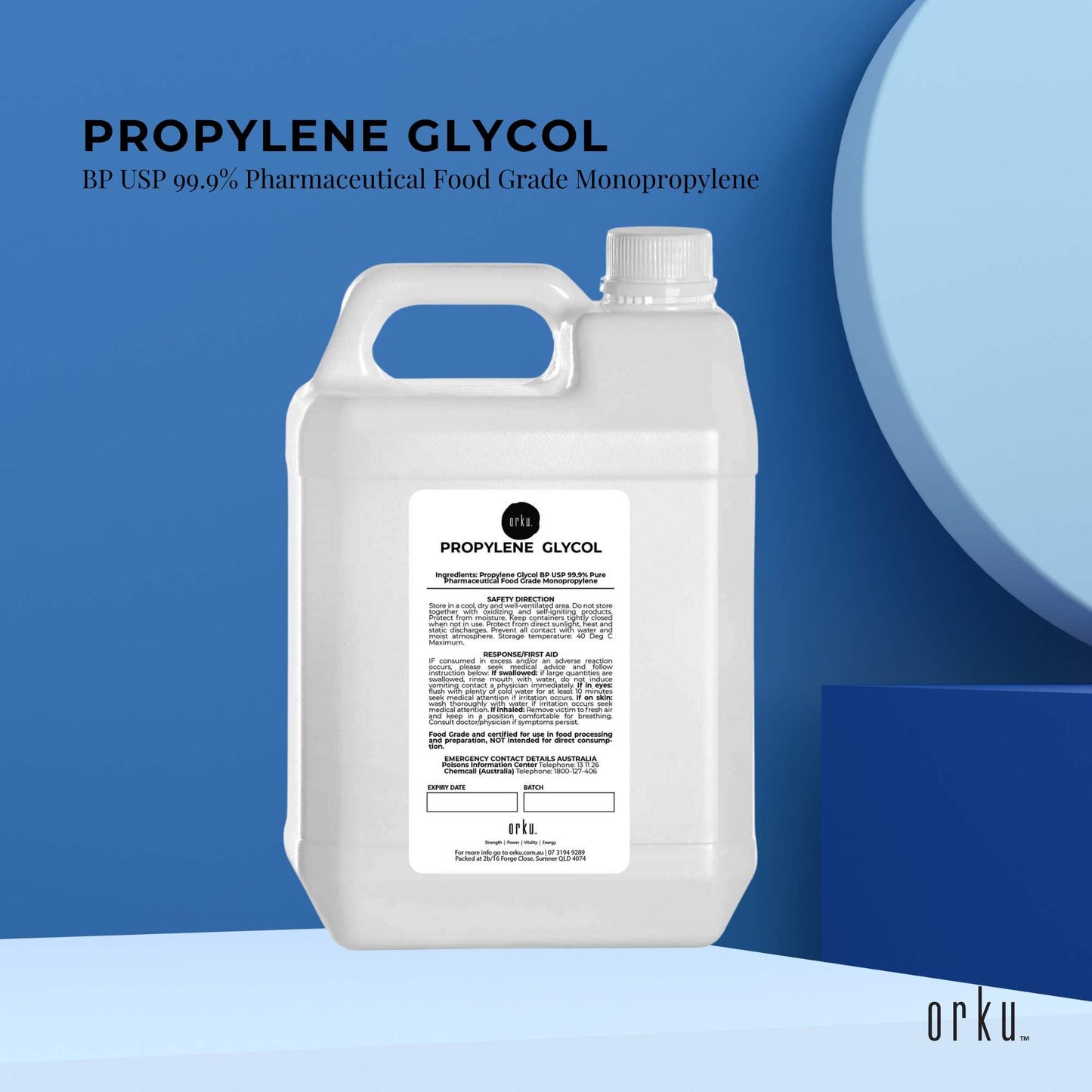 5L Propylene Glycol BP USP 99.9% Pure Pharmaceutical Food Grade Monopropylene-1