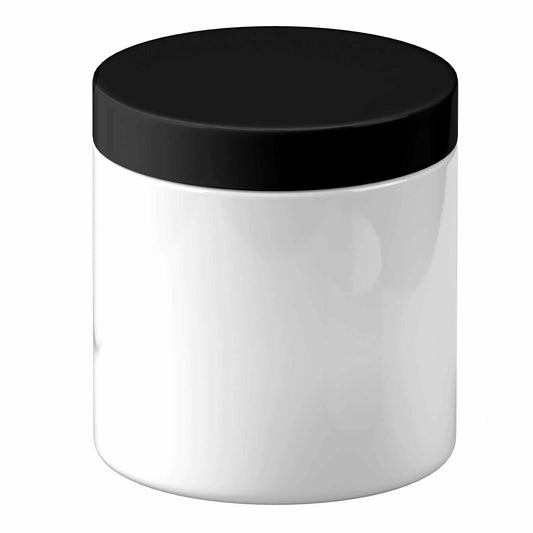 5x 250g Plastic Cosmetic Jar + Lids - Empty White Cream Container-0