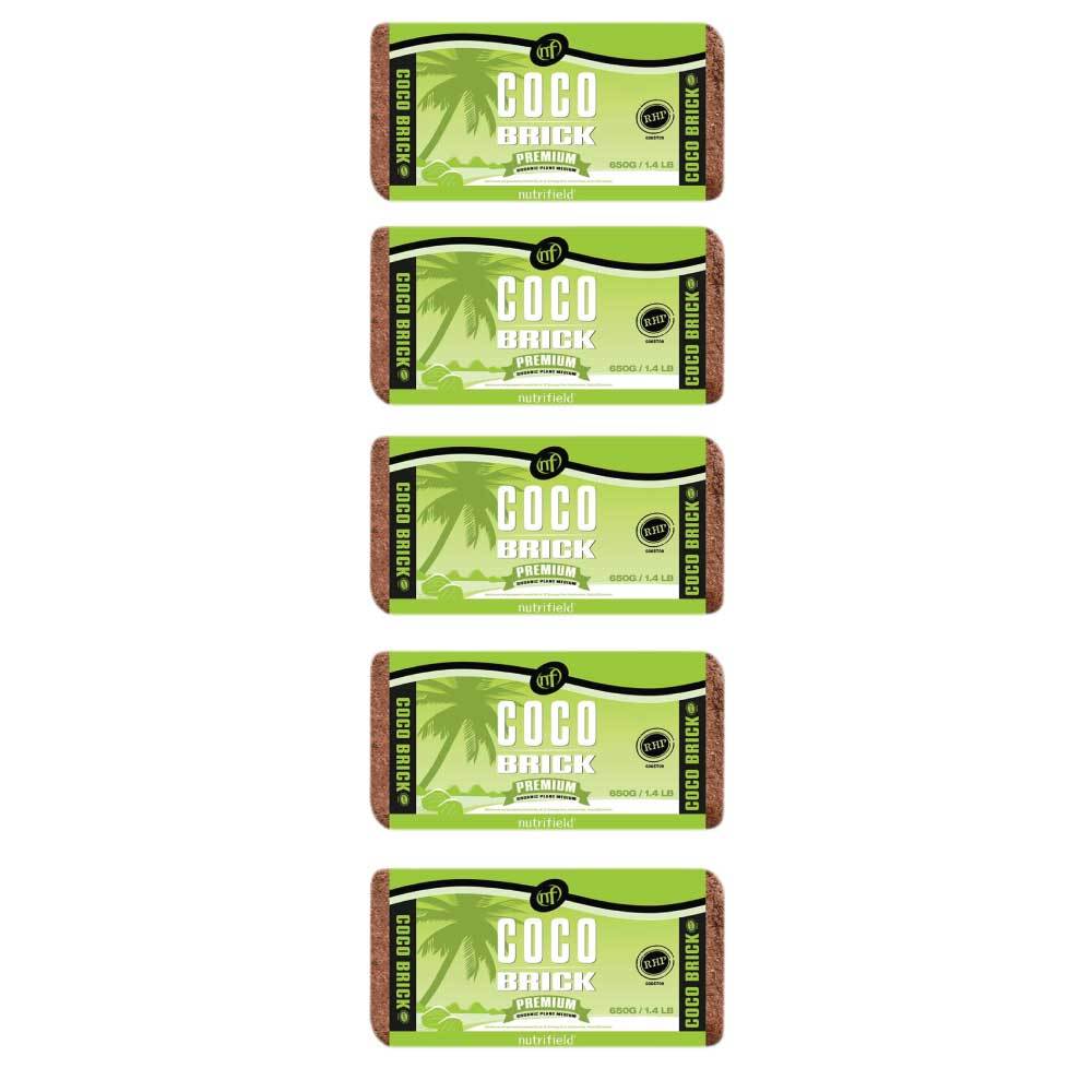 5x 650g Coco Brick Premium Coir Peat Organic Plant Growth Media Husk Nutrifield-0