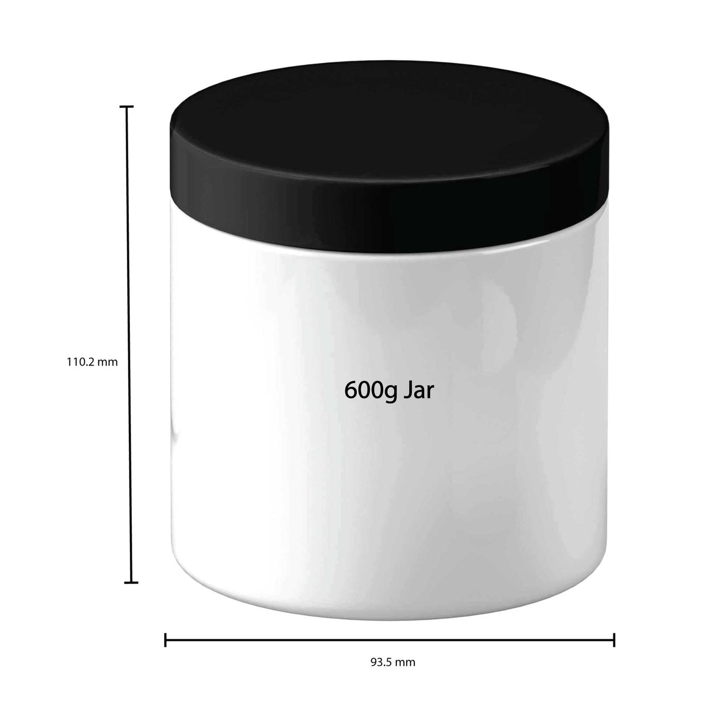 5x Plastic Cosmetic Jar + Lids - 100g 250g Empty White Container-2