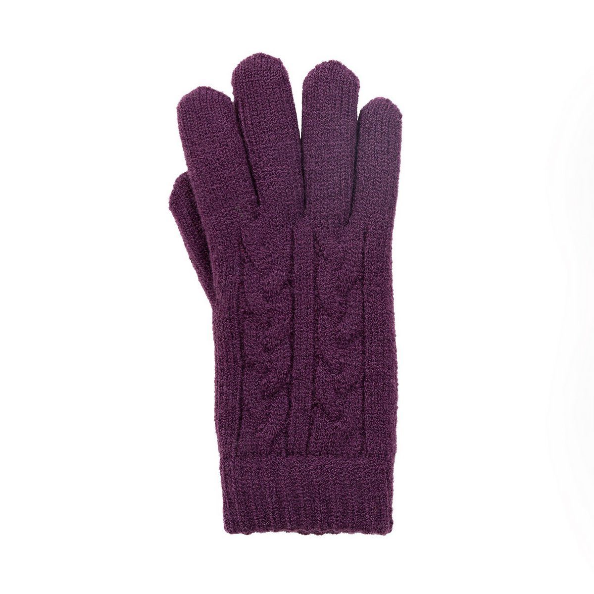 Dents Womens Cable Knit Cosy-Lined Gloves in Amethyst