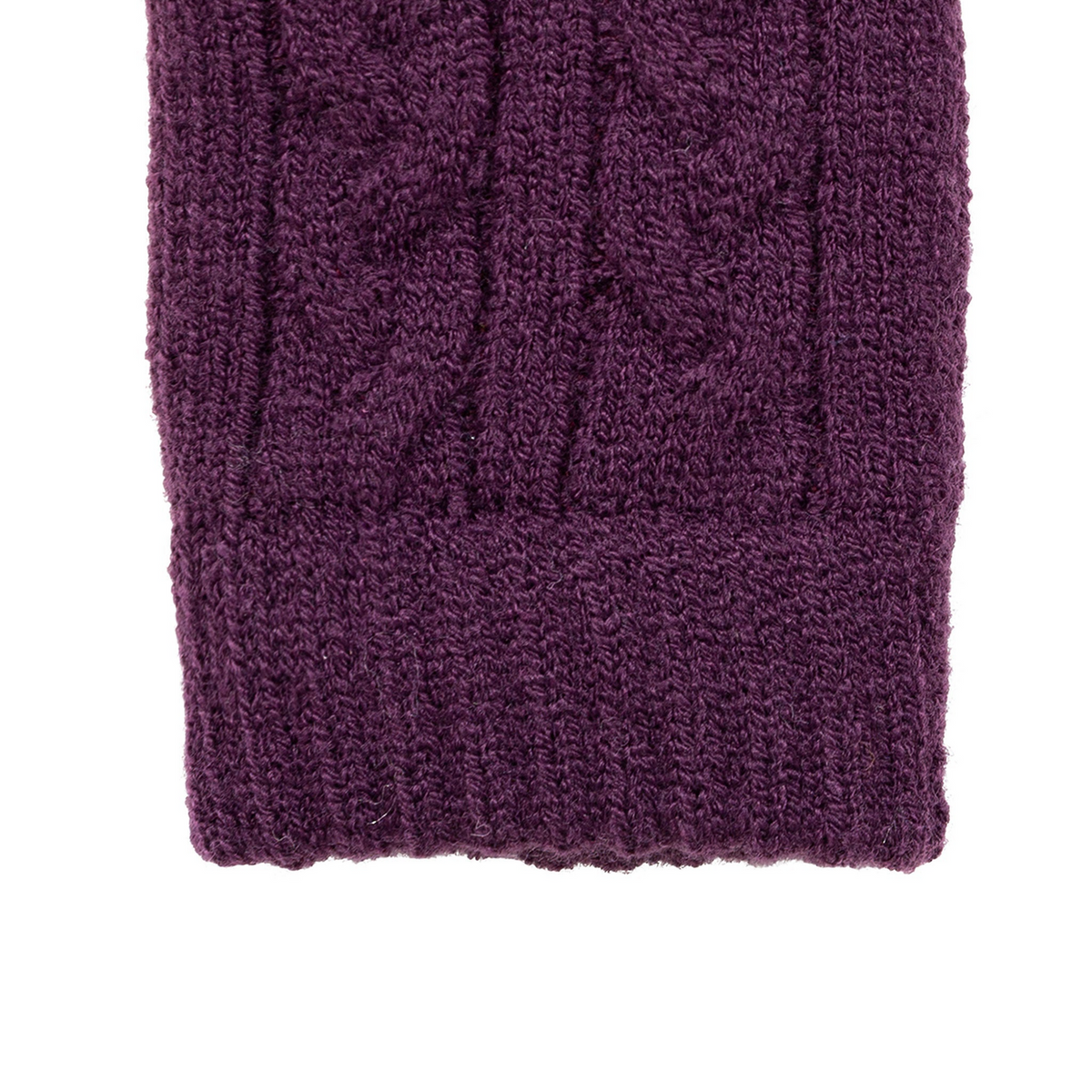 Dents Womens Cable Knit Cosy-Lined Gloves in Amethyst