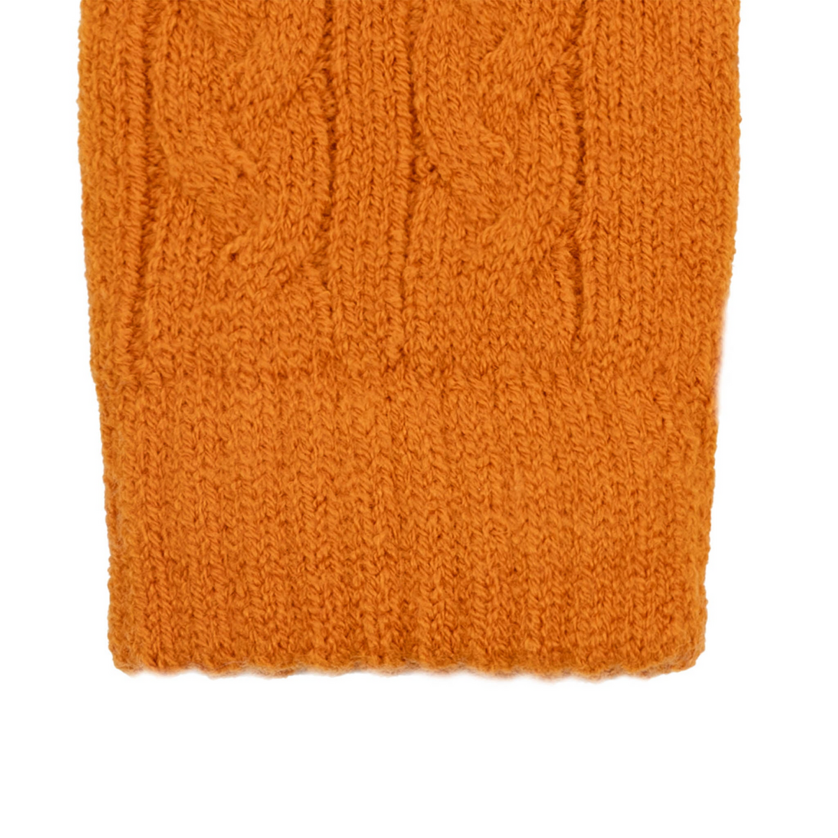 Dents Womens Cable Knit Cosy-Lined Gloves in Pumpkin Orange