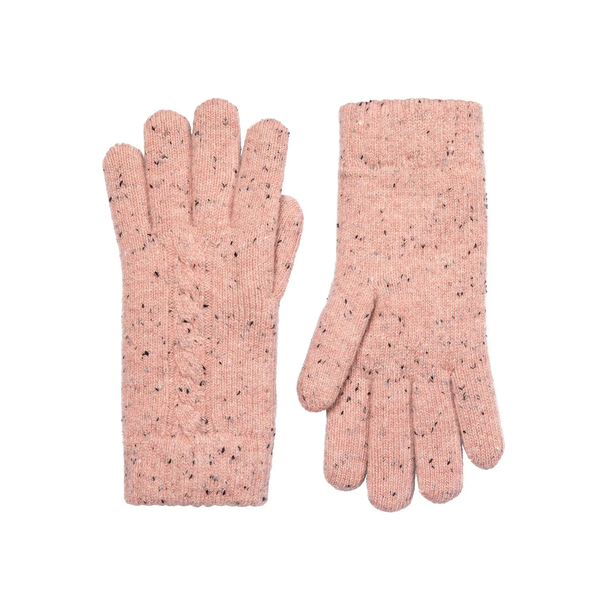 Dents Womens Cable Knit Gloves with Marl Yarn