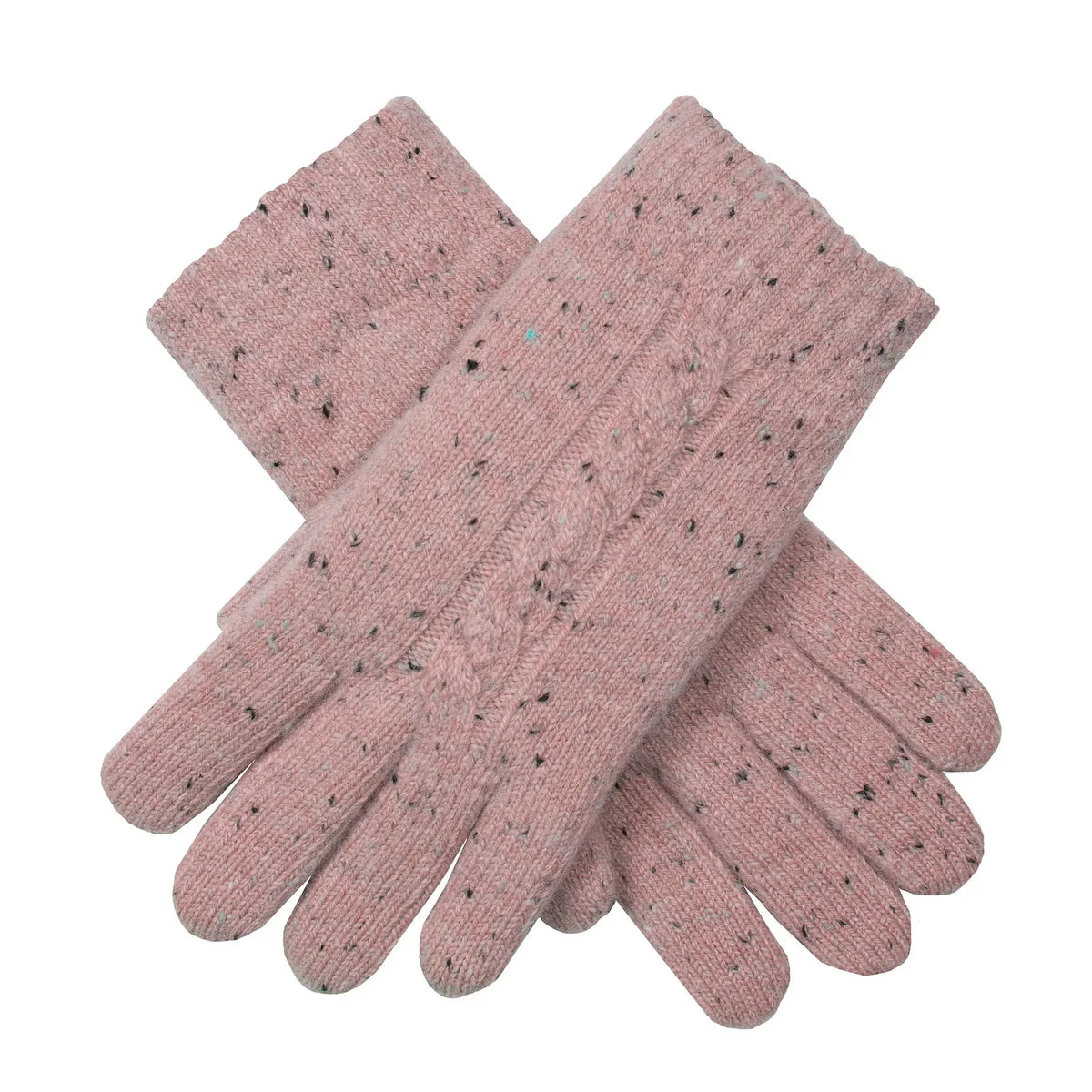 Dents Womens Cable Knit Gloves with Marl Yarn
