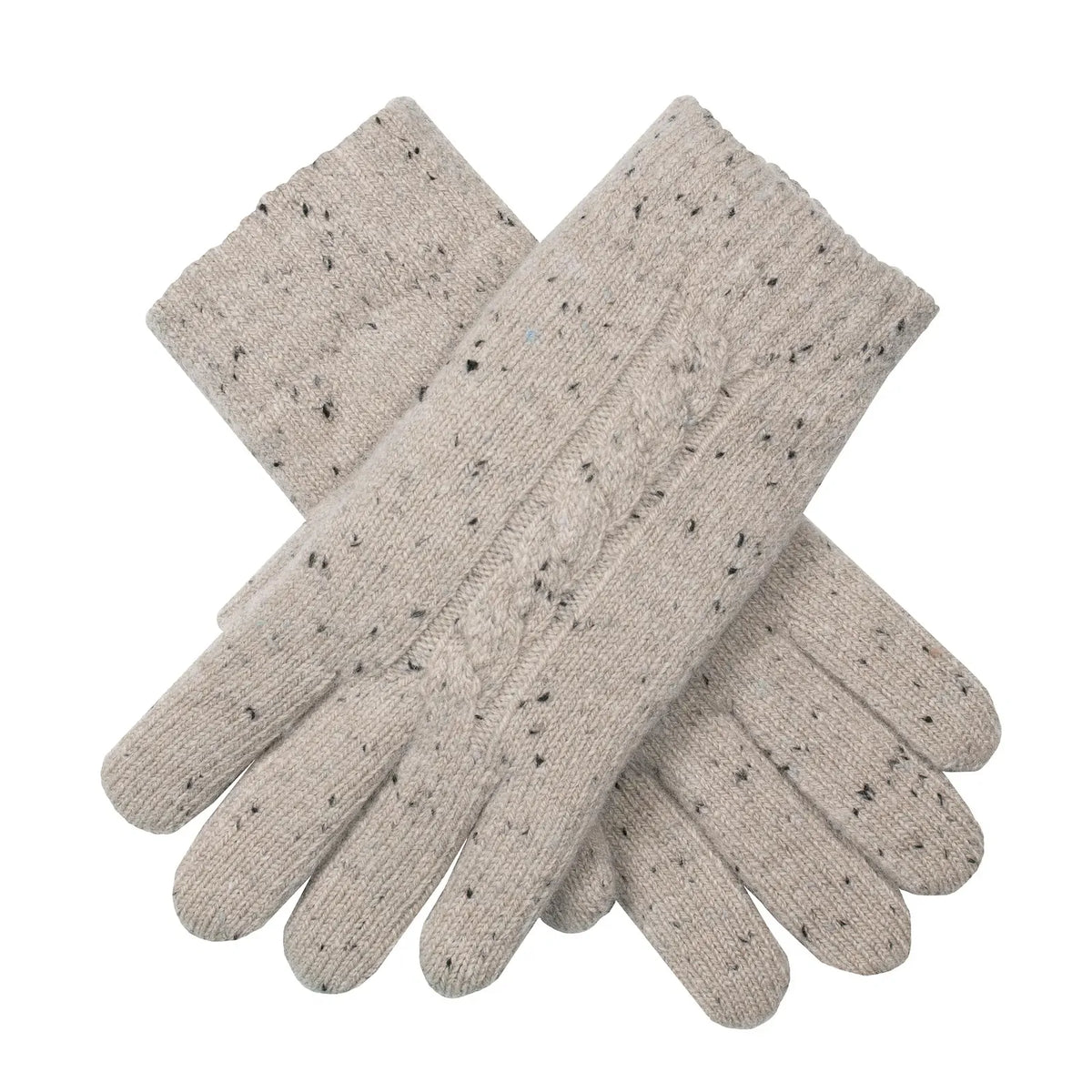 Dents Womens Cable Knit Gloves with Marl Yarn