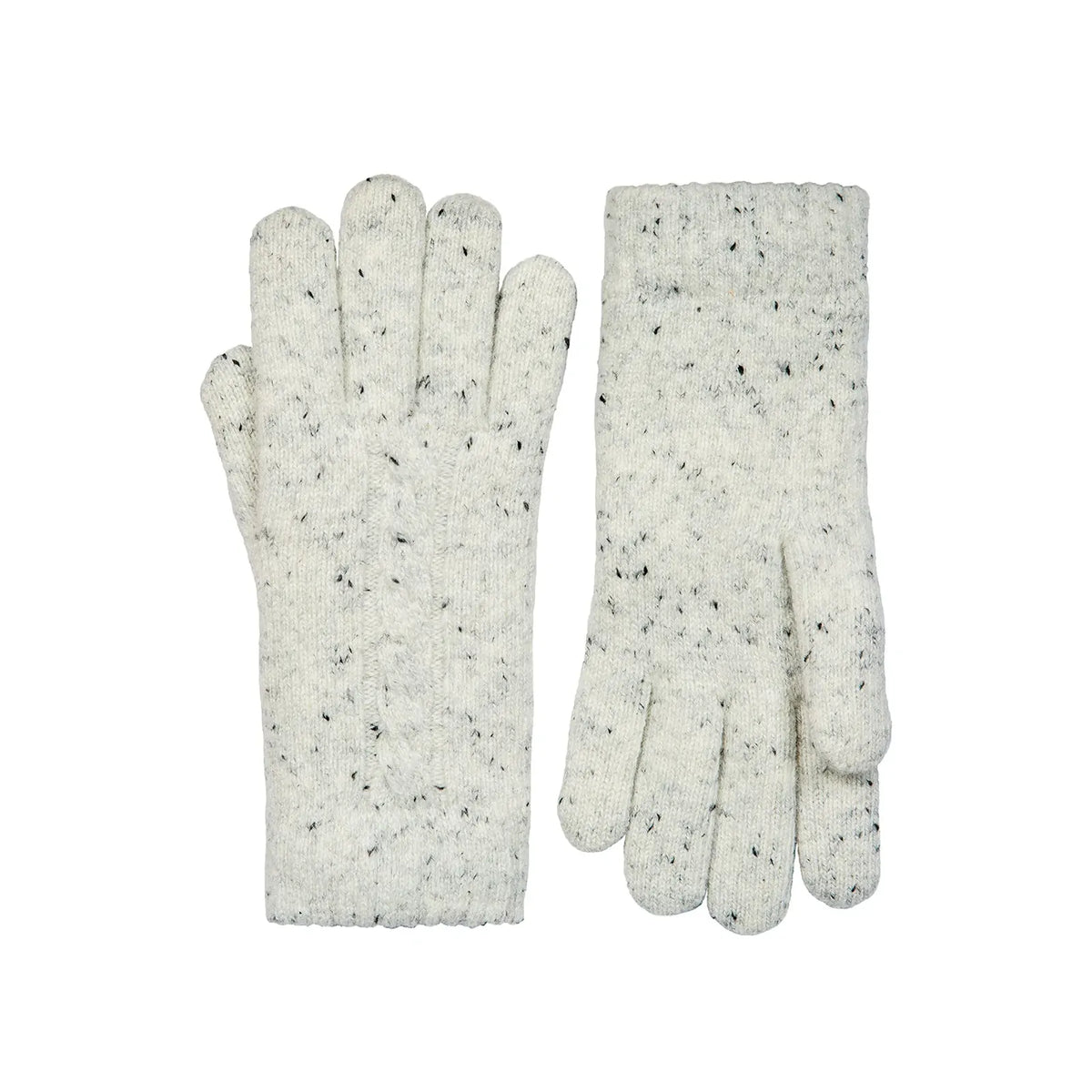 Dents Womens Cable Knit Gloves with Marl Yarn