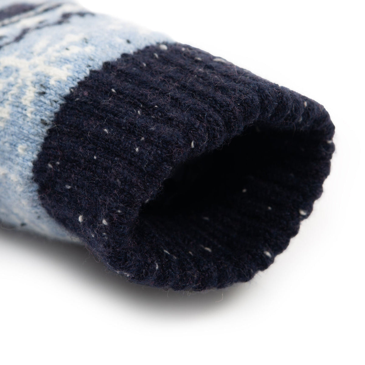 Dents Womens Gloves Jacquard Fair Isle Marle Yarn Knitted in Cornflower