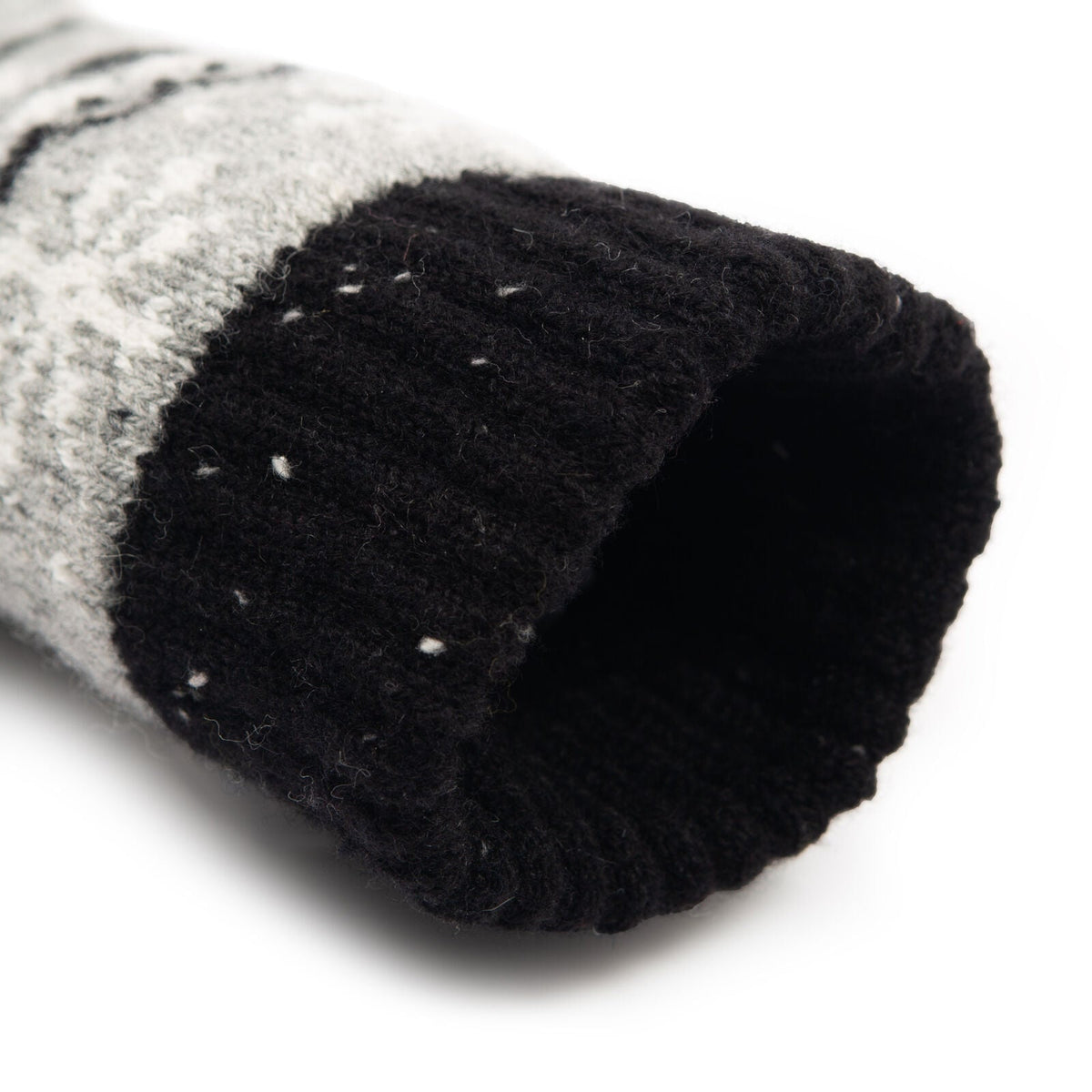 Dents Womens Gloves Jacquard Fair Isle Marle Yarn Knitted in Dove Grey