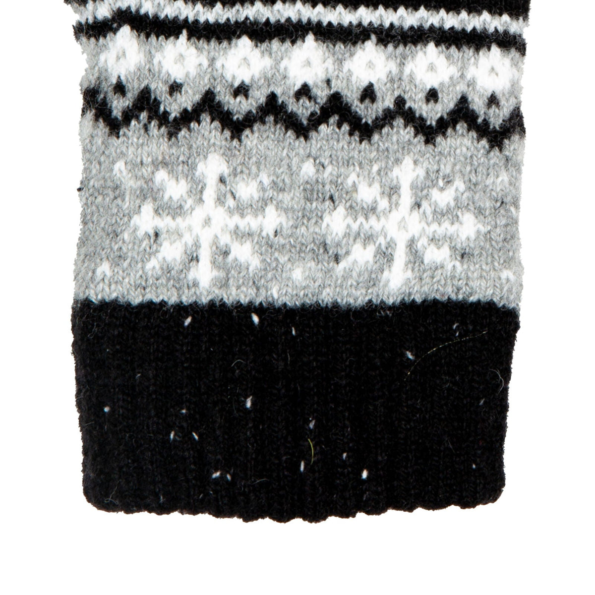 Dents Womens Gloves Jacquard Fair Isle Marle Yarn Knitted in Dove Grey