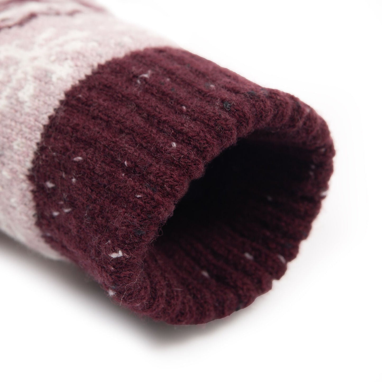 Dents Womens Gloves Jacquard Fair Isle Marle Yarn Knitted in Lilac