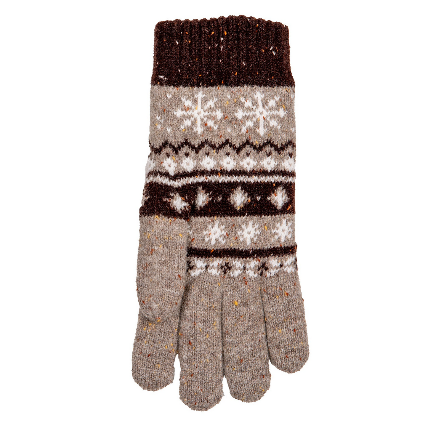 Dents Womens Gloves Jacquard Fair Isle Marle Yarn Knitted in Lilac