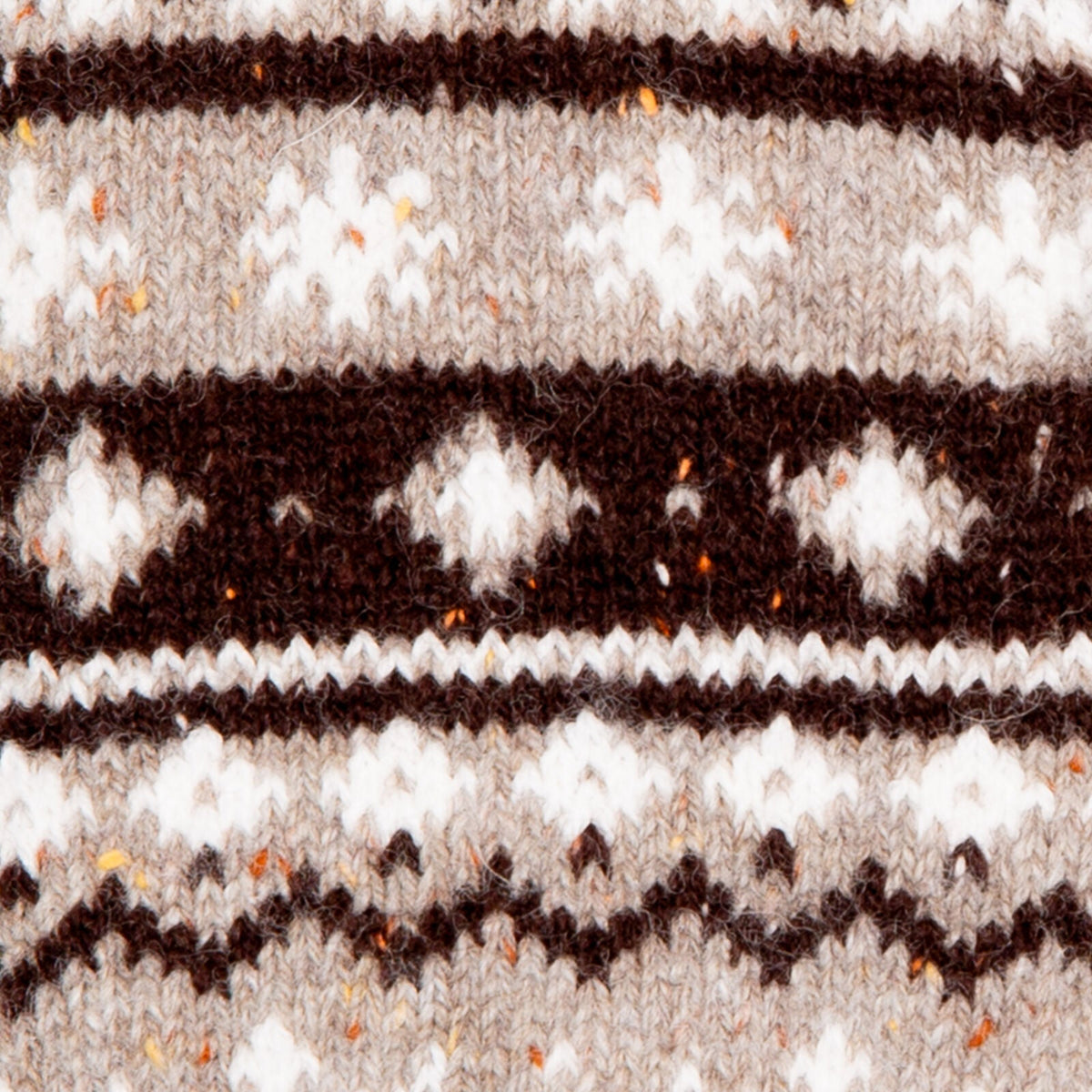 Dents Womens Gloves Jacquard Fair Isle Marle Yarn Knitted in Oatmeal