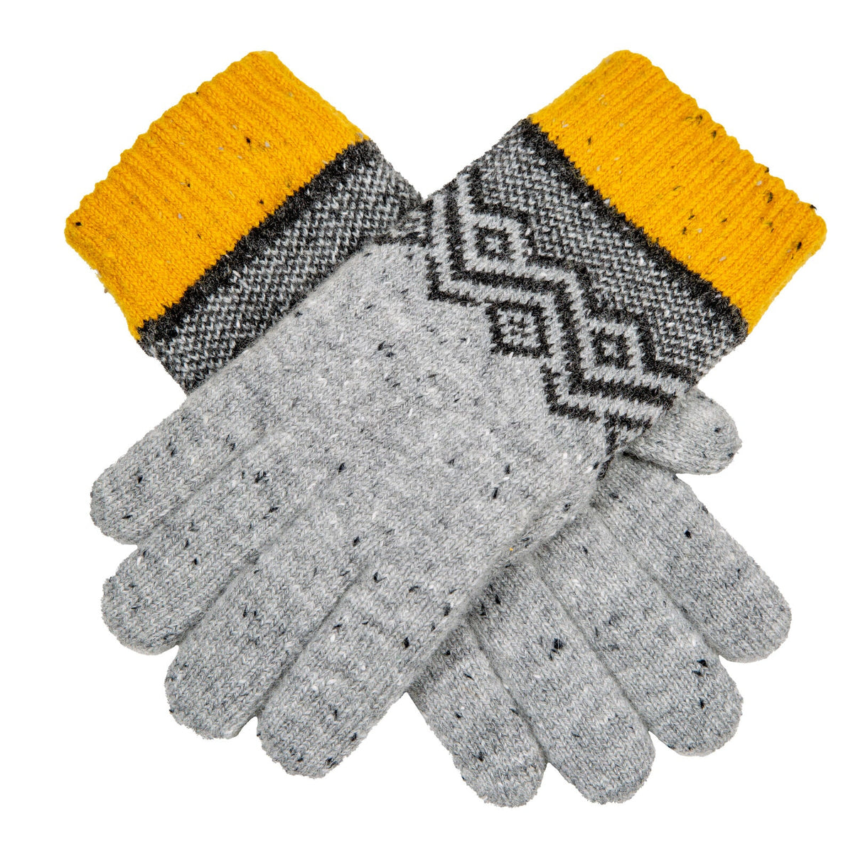 Dents Women’s Knitted Gloves with Geometric Pattern