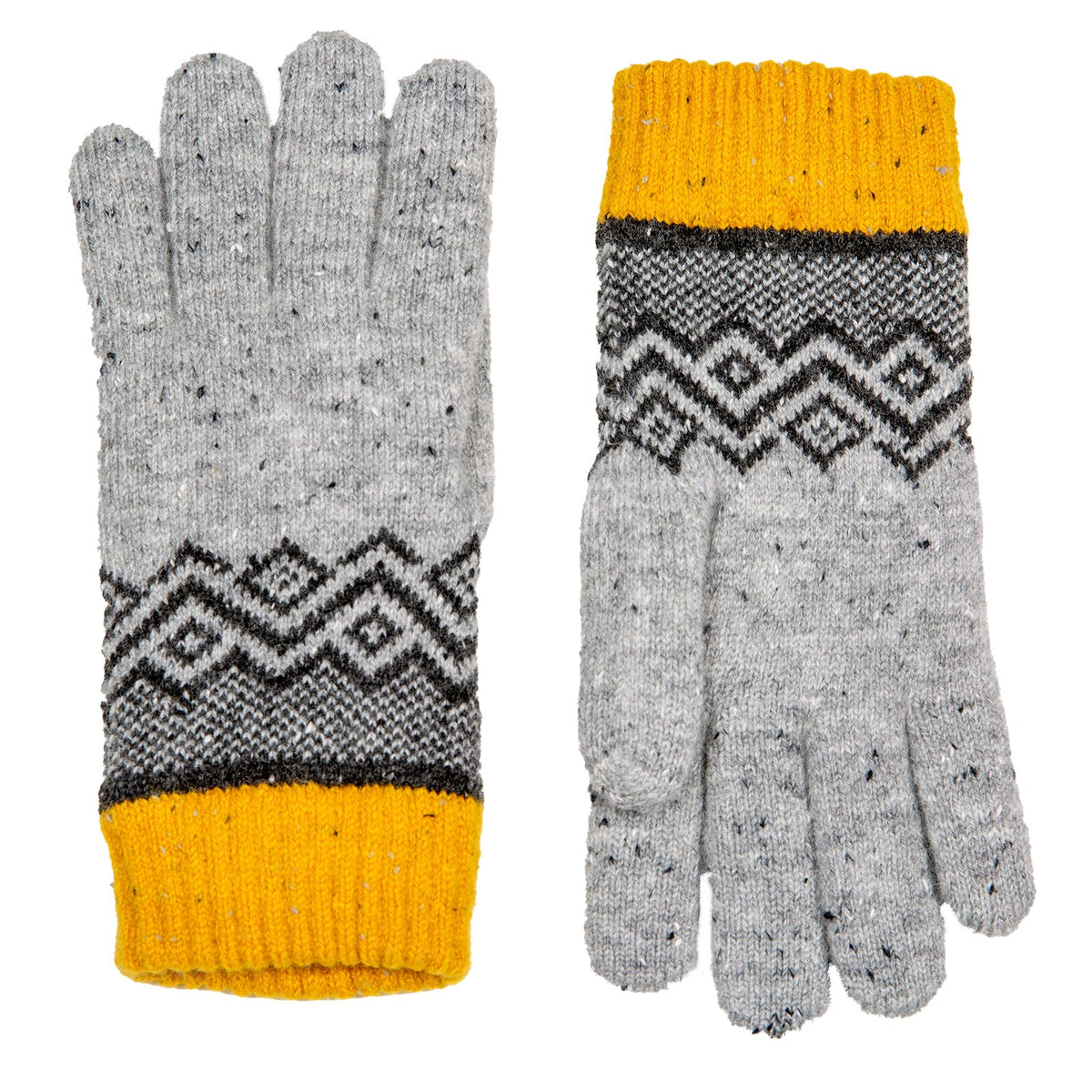 Dents Women’s Knitted Gloves with Geometric Pattern