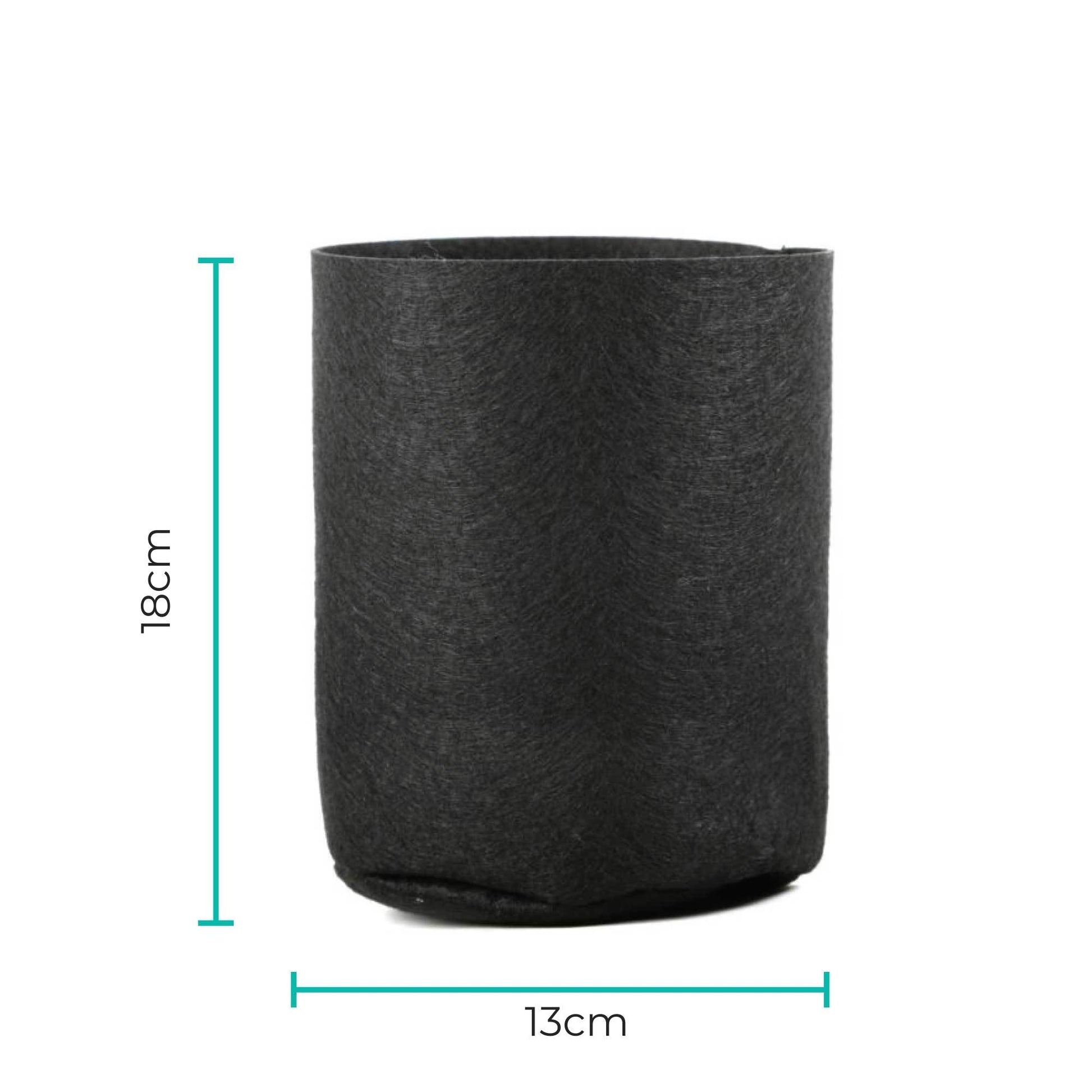 6 Pck 0.6 Gallon Fabric Flower Pots 2.4L Garden Planter Bags Black Felt Root Pouch-1