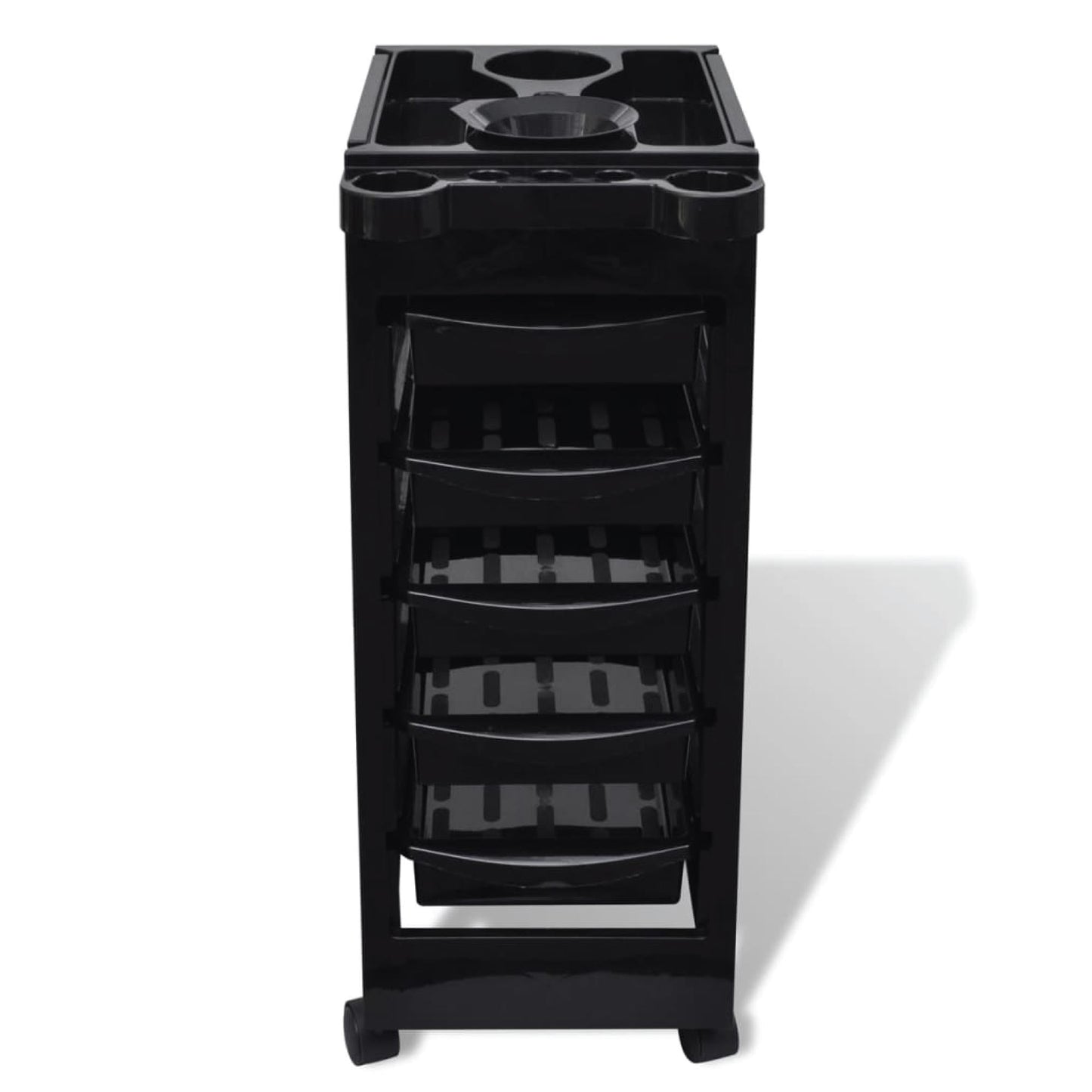 6 Tier Hairdressing Trolley Black 82x49x32cm Salon Hair Colouring Rolling Cart-2