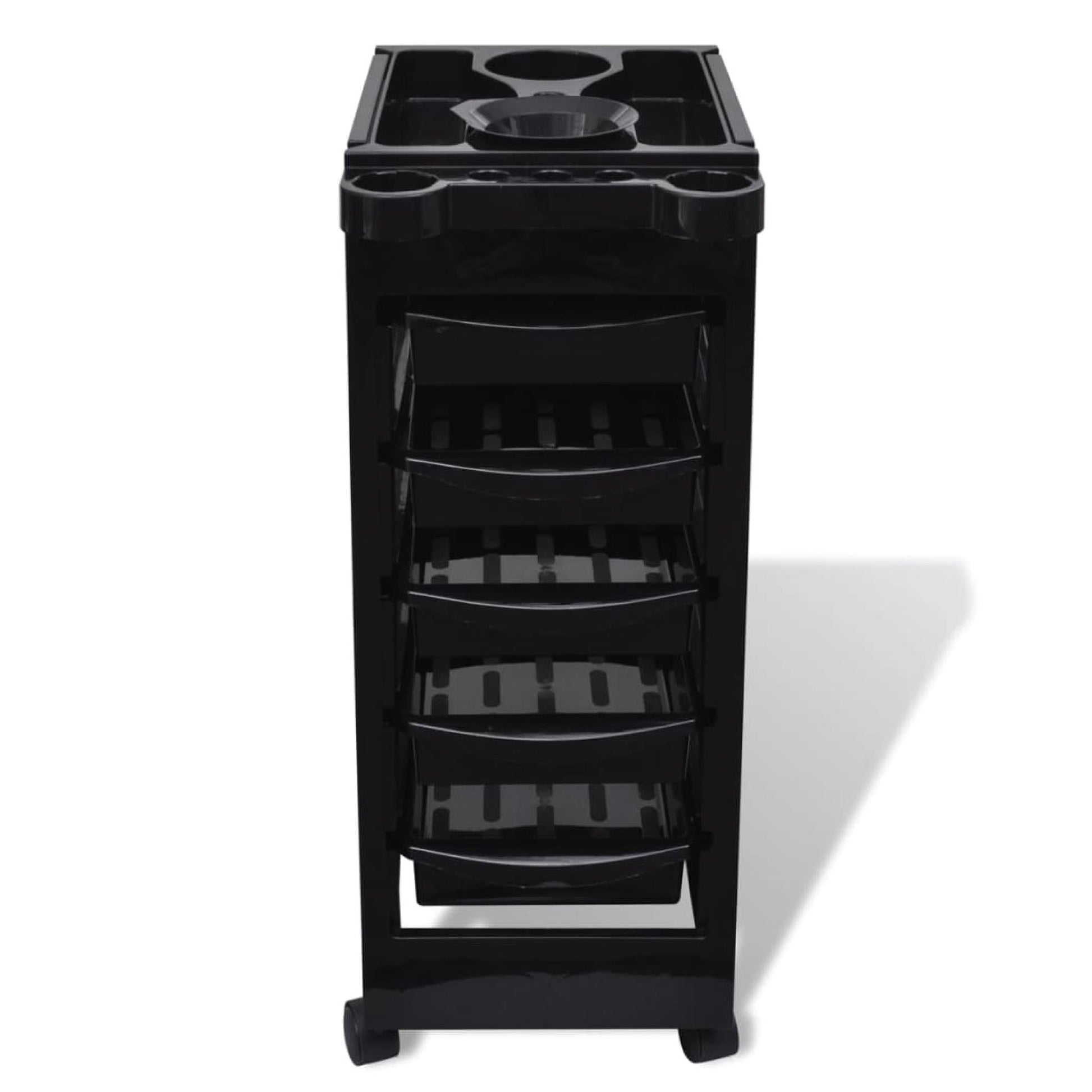 6 Tier Hairdressing Trolley Black 82x49x32cm Salon Hair Colouring Rolling Cart-2