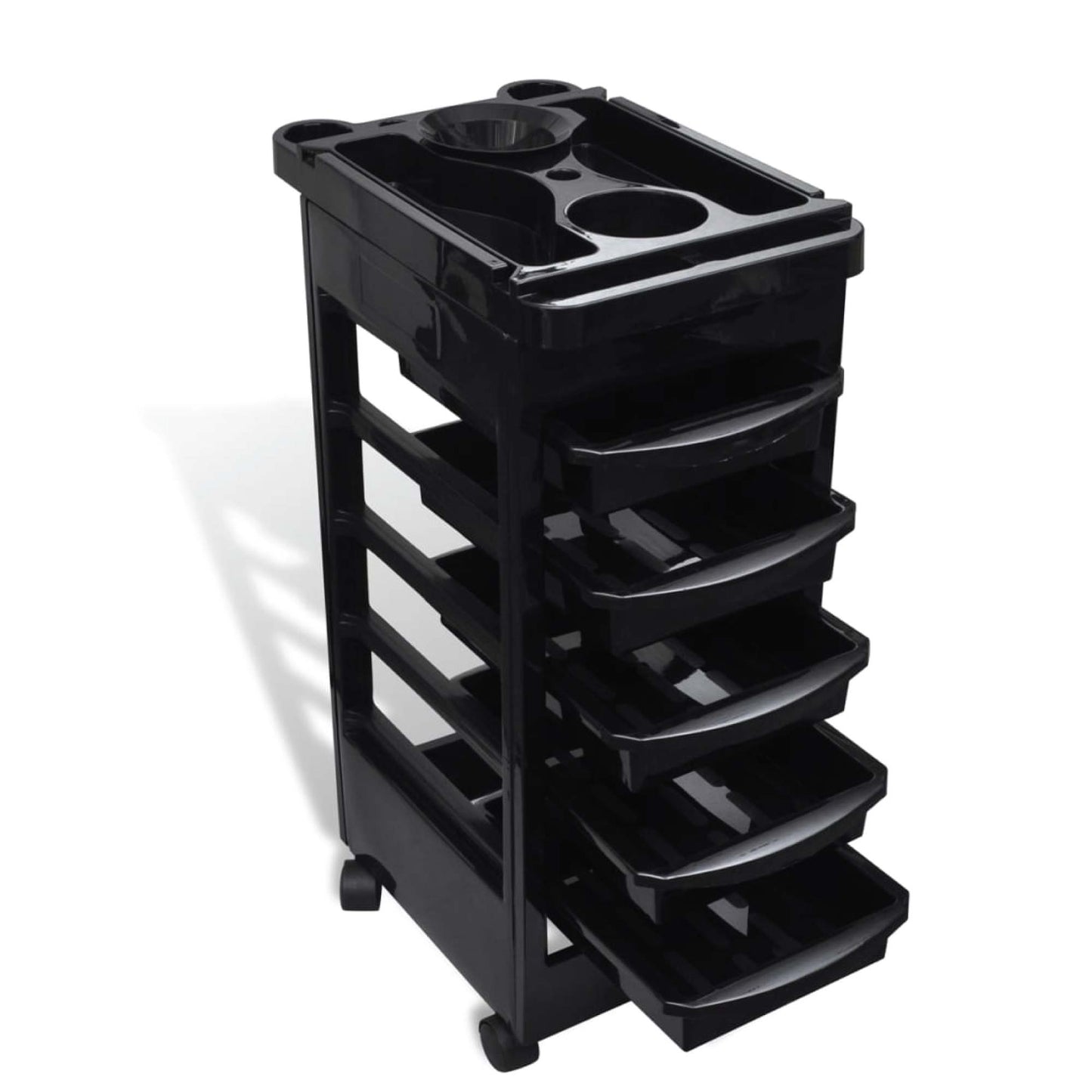 6 Tier Hairdressing Trolley Black 82x49x32cm Salon Hair Colouring Rolling Cart-0