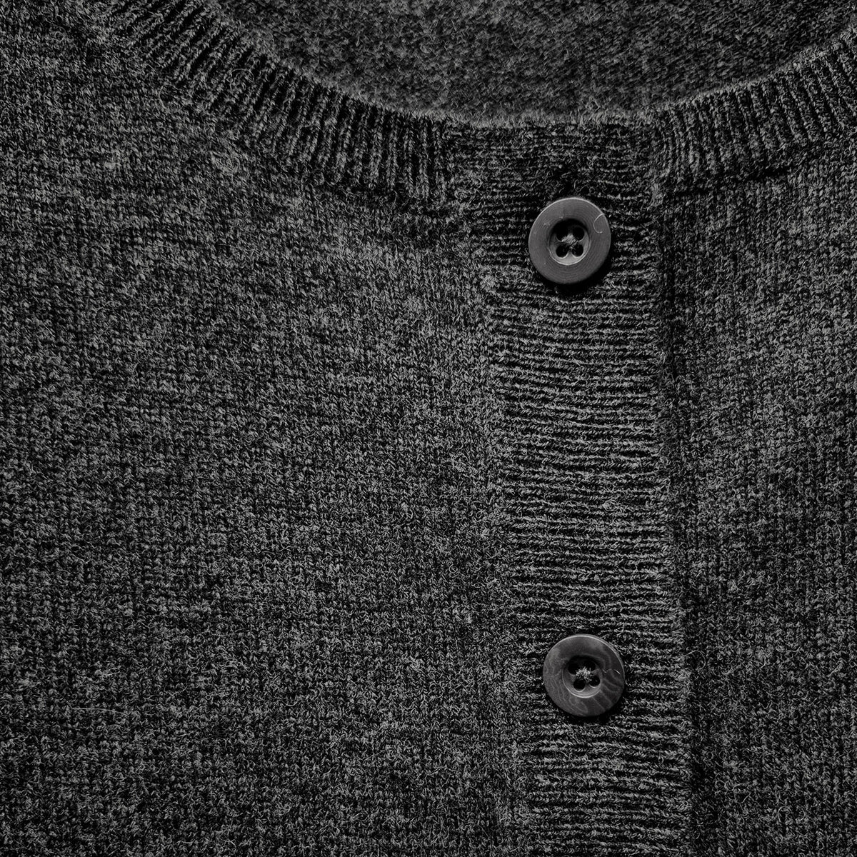 Luxury Cashmere Wool Button Cardigan (Longline) in Charcoal