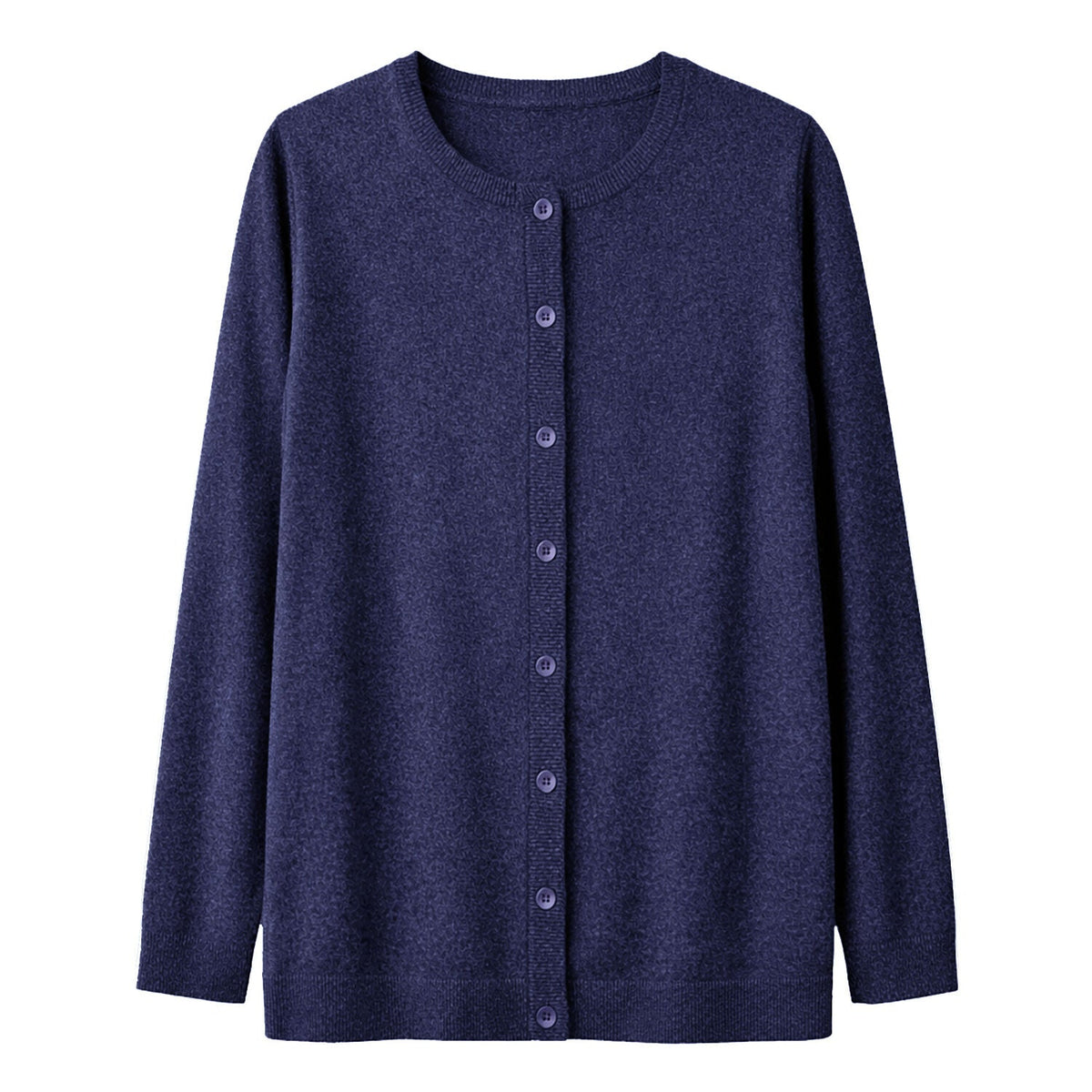 Luxury Cashmere Wool Button Cardigan (Longline) in Navy