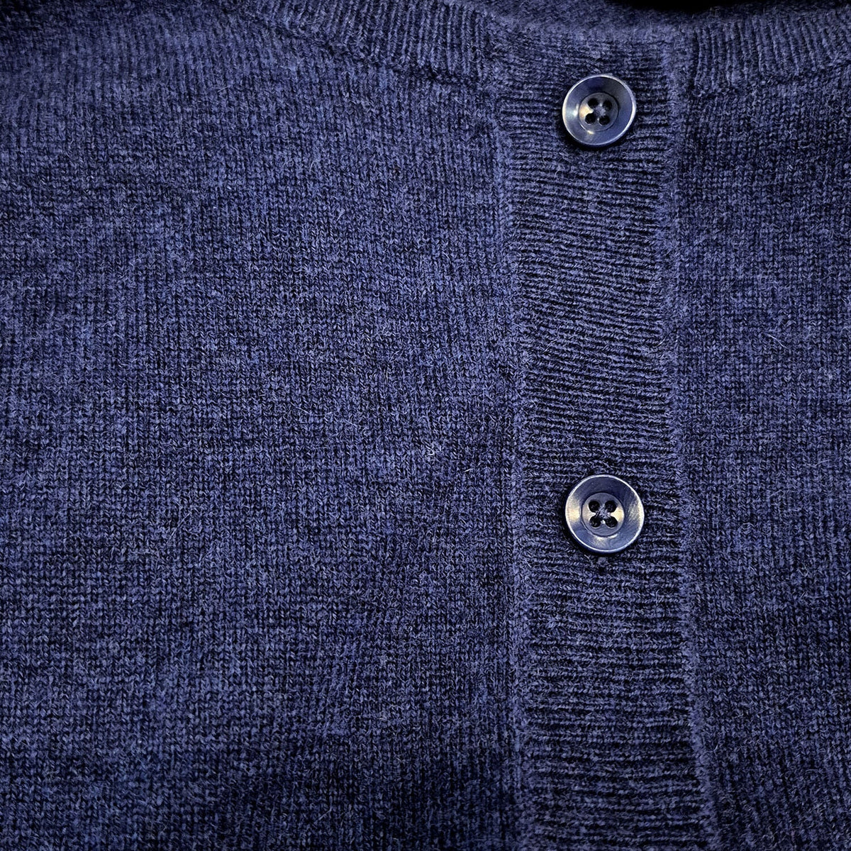 Luxury Cashmere Wool Button Cardigan (Longline) in Navy