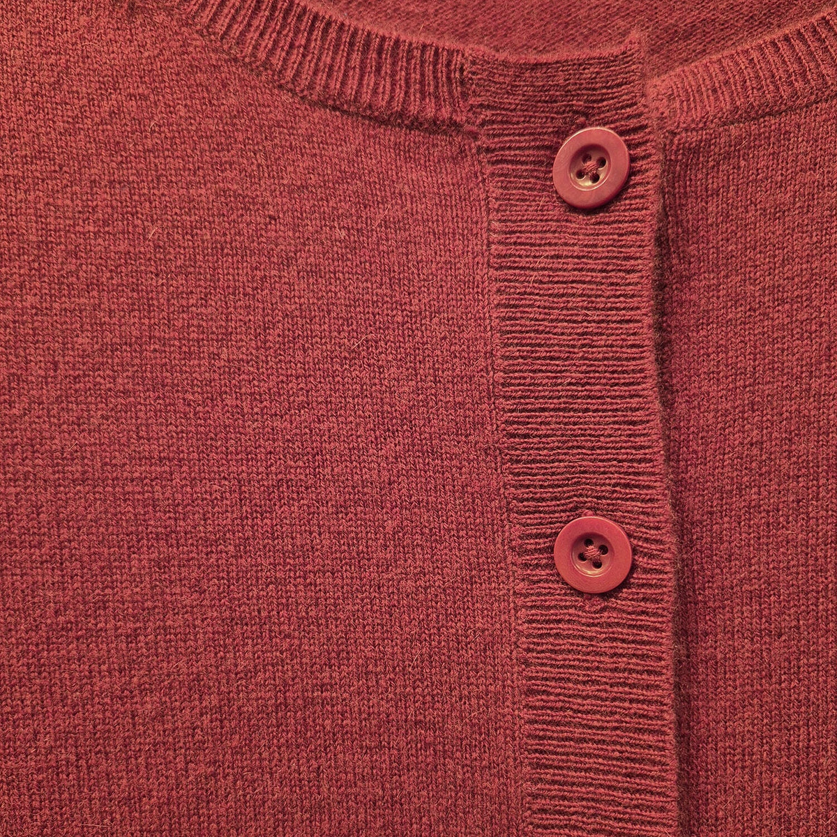 Luxury Cashmere Wool Button Cardigan (Longline) in Red