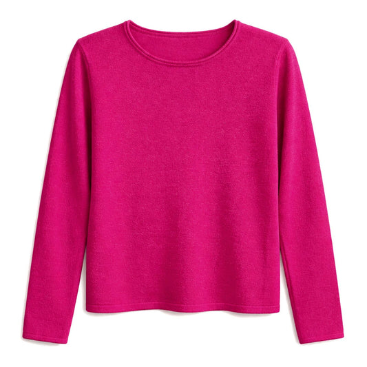 Luxury Cashmere Wool Pullover Jumper (Fine Knit) in Pink