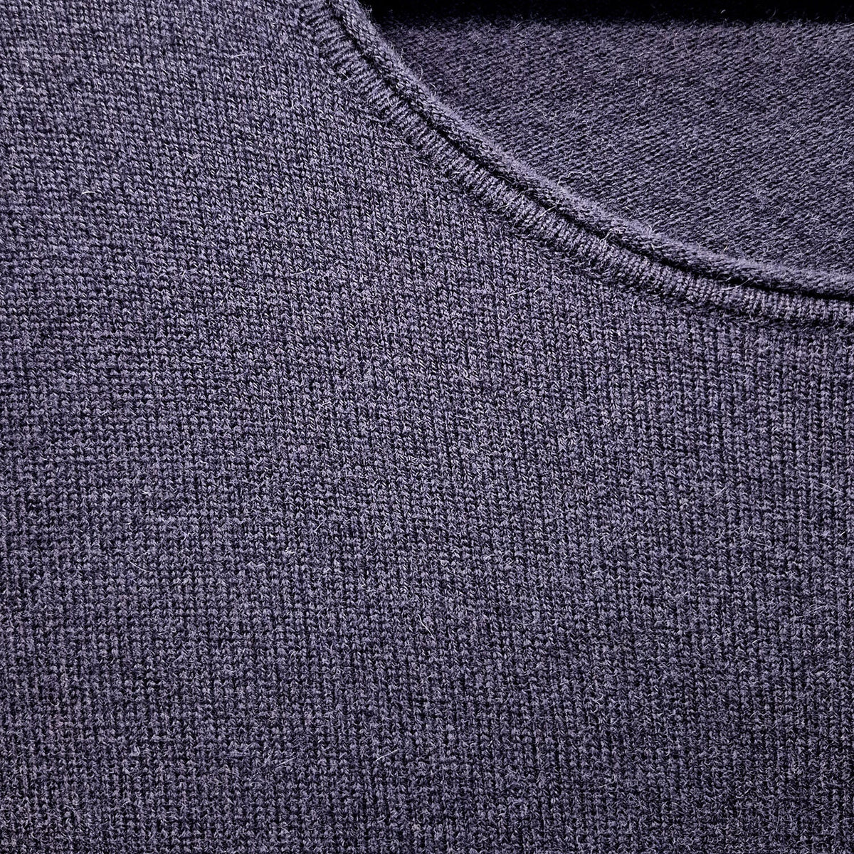 Luxury Cashmere Wool Pullover Jumper (Fine Knit) in Navy