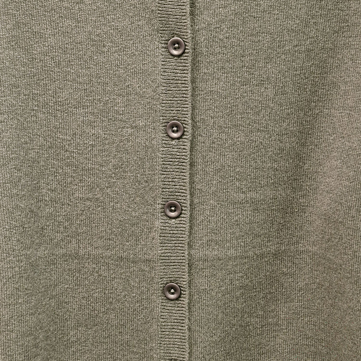 Luxury Cashmere Wool Fine Knit Button Cardigan (Regular Length) in Green