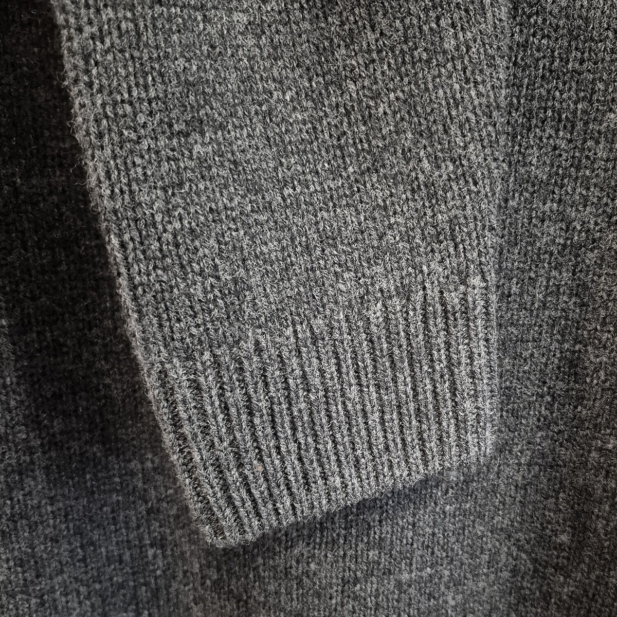 Luxury Cashmere Wool Funnel Neck Heavy Gauge Pullover Jumper (Chunky Knit) in Charcoal