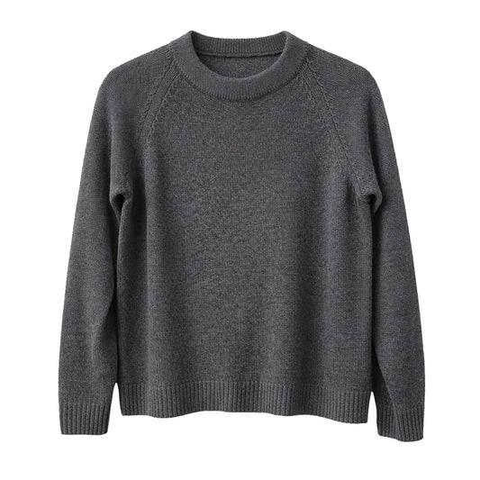 Luxury Cashmere Wool Funnel Neck Heavy Gauge Pullover Jumper (Chunky Knit) in Charcoal