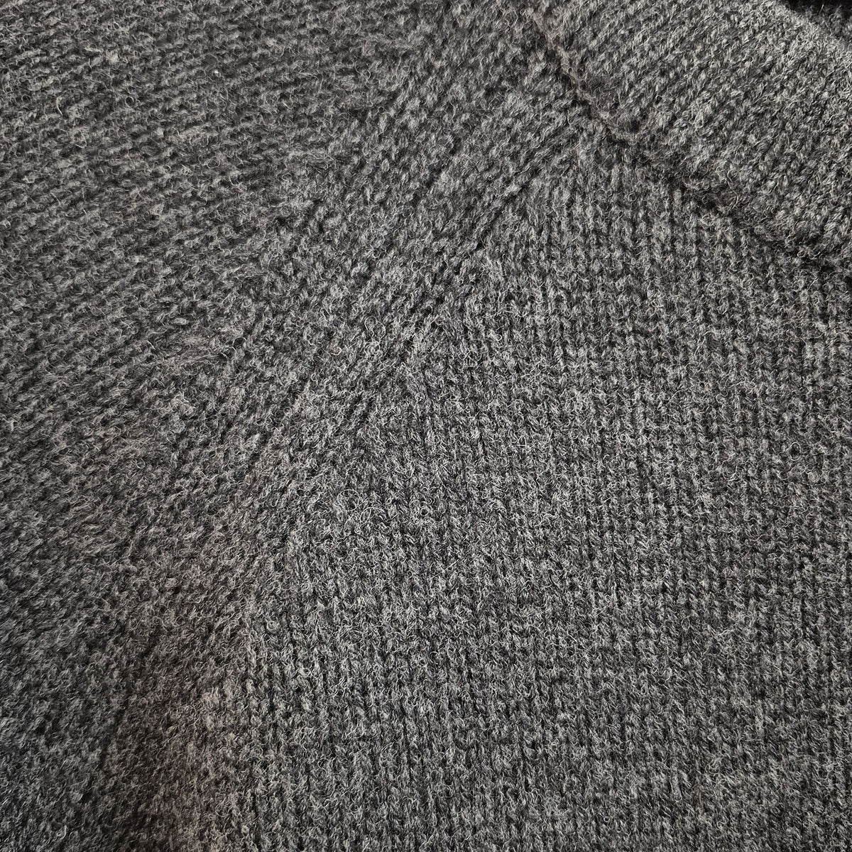 Luxury Cashmere Wool Funnel Neck Heavy Gauge Pullover Jumper (Chunky Knit) in Charcoal