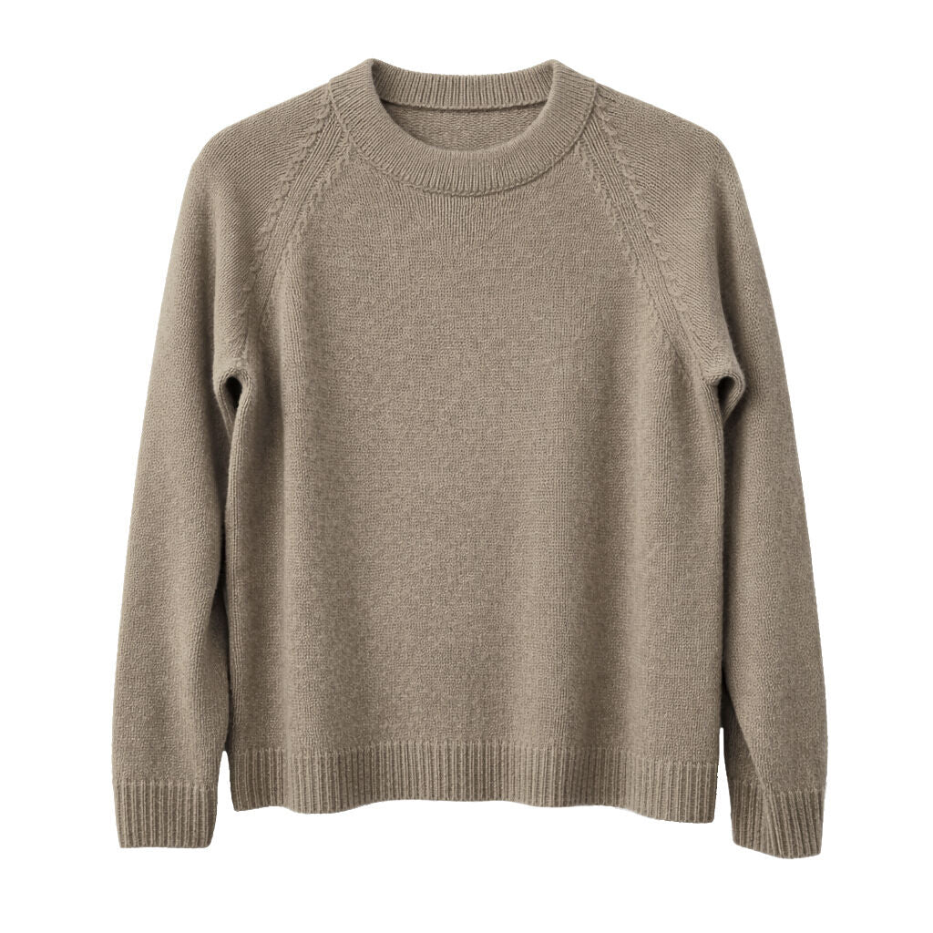 Luxury Cashmere Wool Funnel Neck Heavy Gauge Pullover Jumper (Chunky Knit) in Green