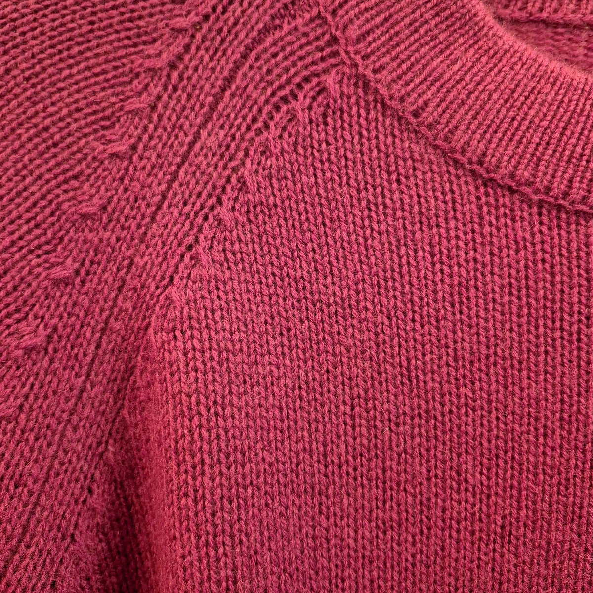 Luxury Cashmere Wool Funnel Neck Heavy Gauge Pullover Jumper (Chunky Knit) in Red