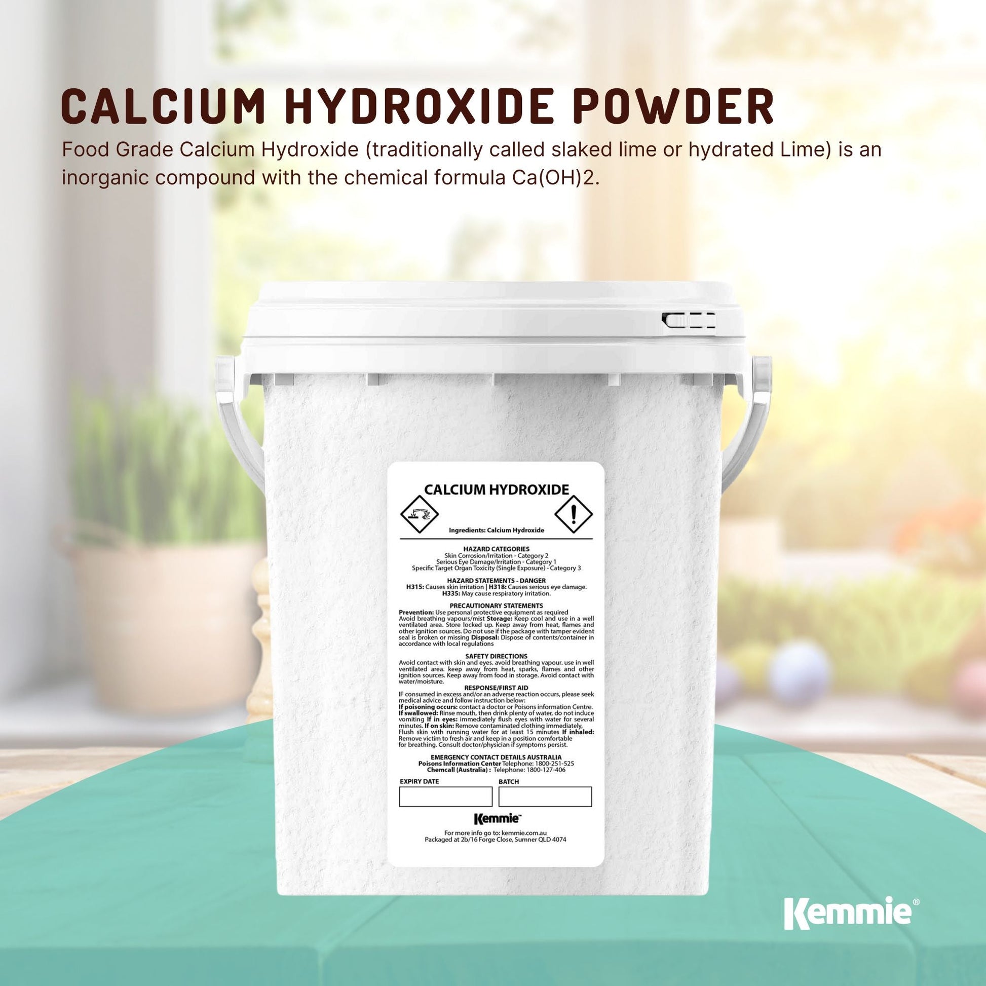 600g Food Grade Calcium Hydroxide Powder Tub FCC Hydrated Slaked Pickling Lime-1