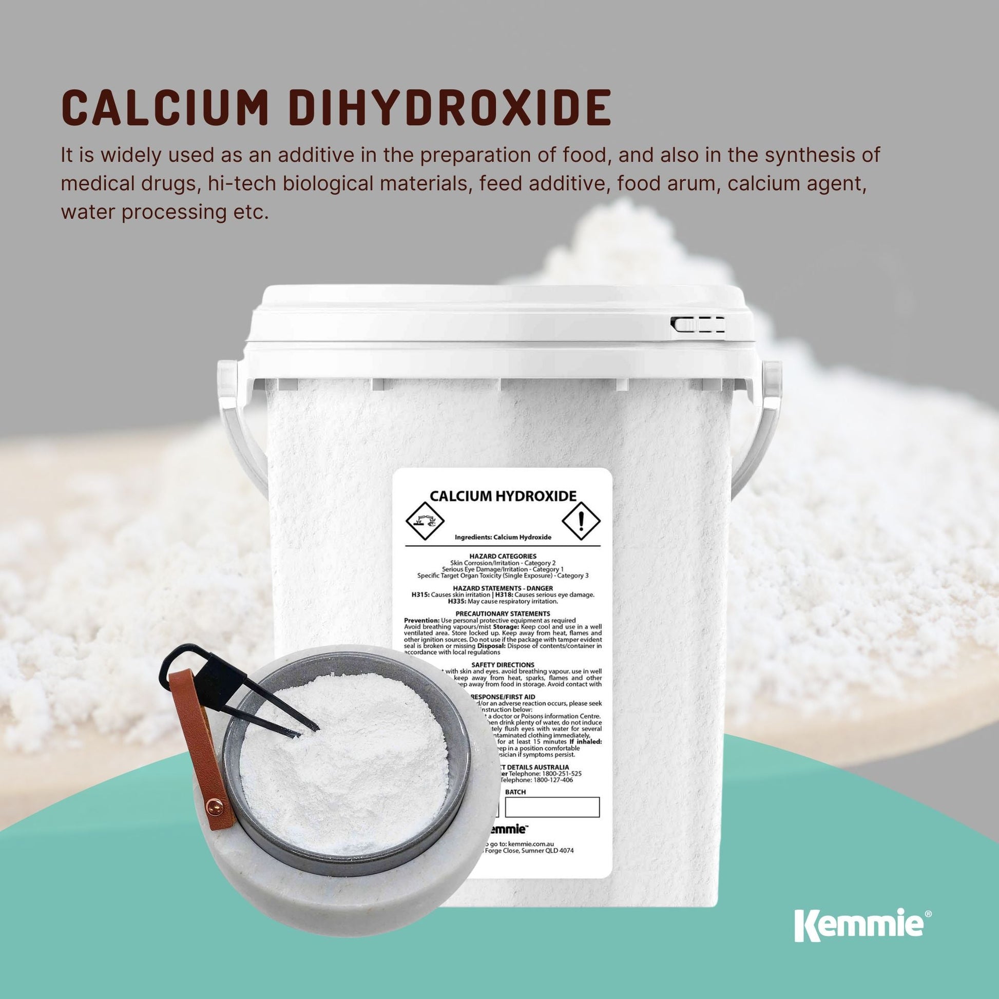600g Food Grade Calcium Hydroxide Powder Tub FCC Hydrated Slaked Pickling Lime-4